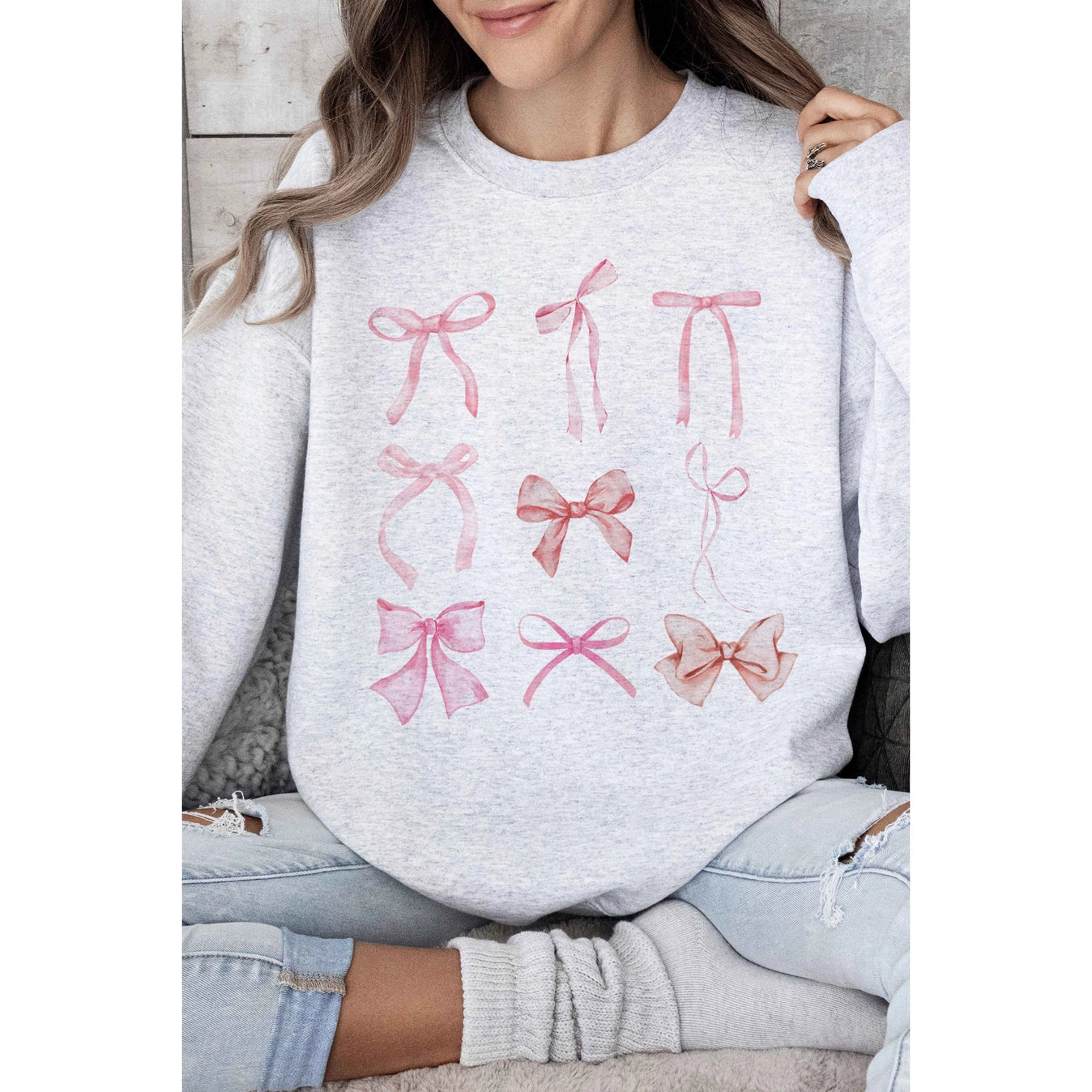 Pink Bows Oversized Sweatshirt