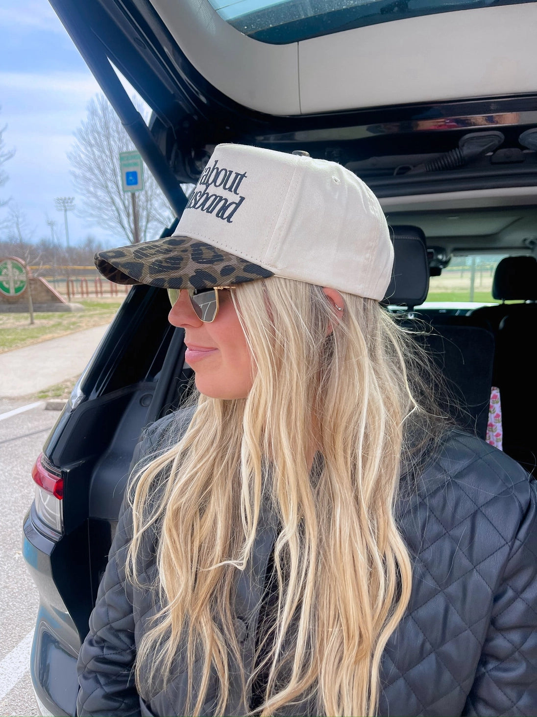 “Sorry About My Husband” Trucker Hat - Cheetah
