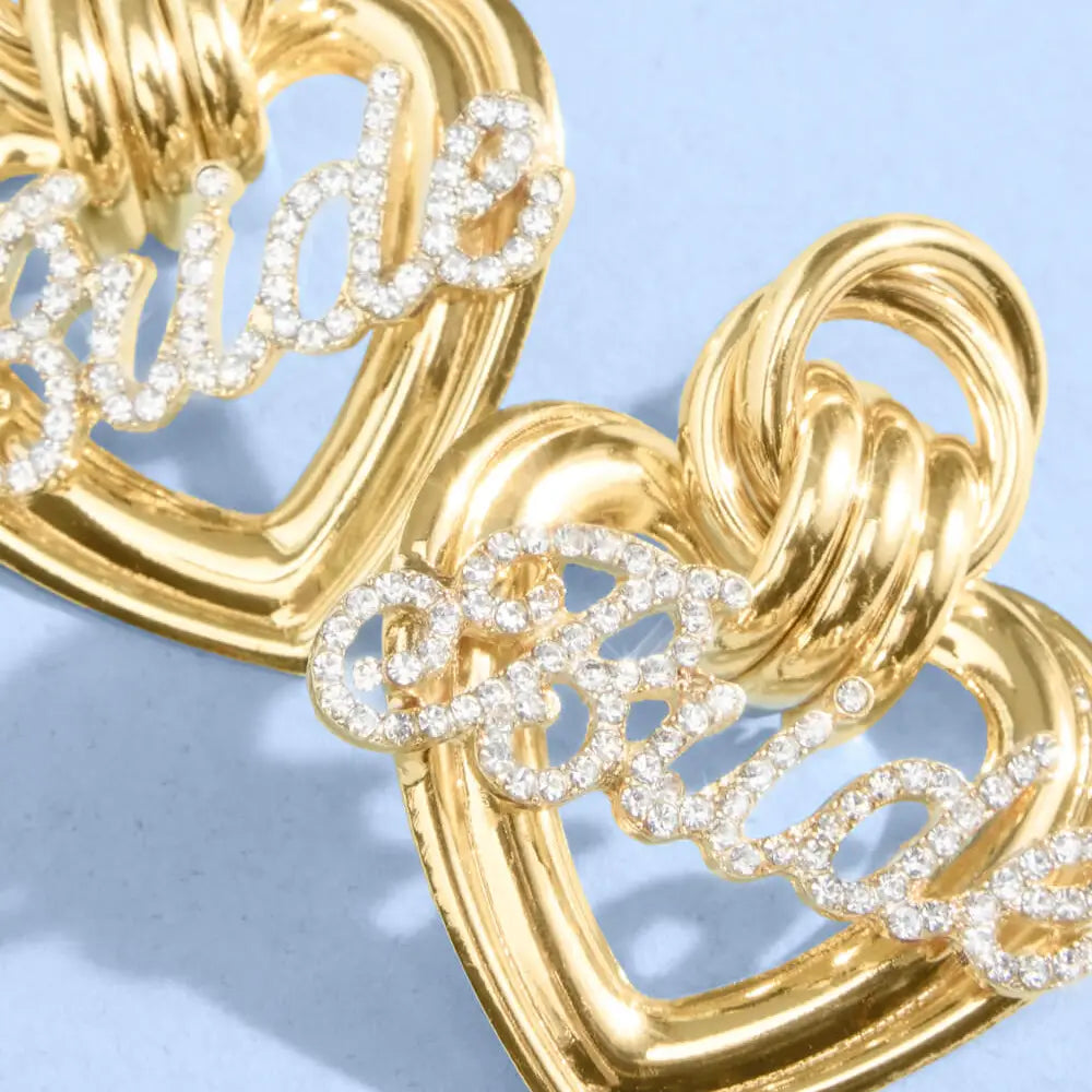 Heart of Gold Bride Earrings
