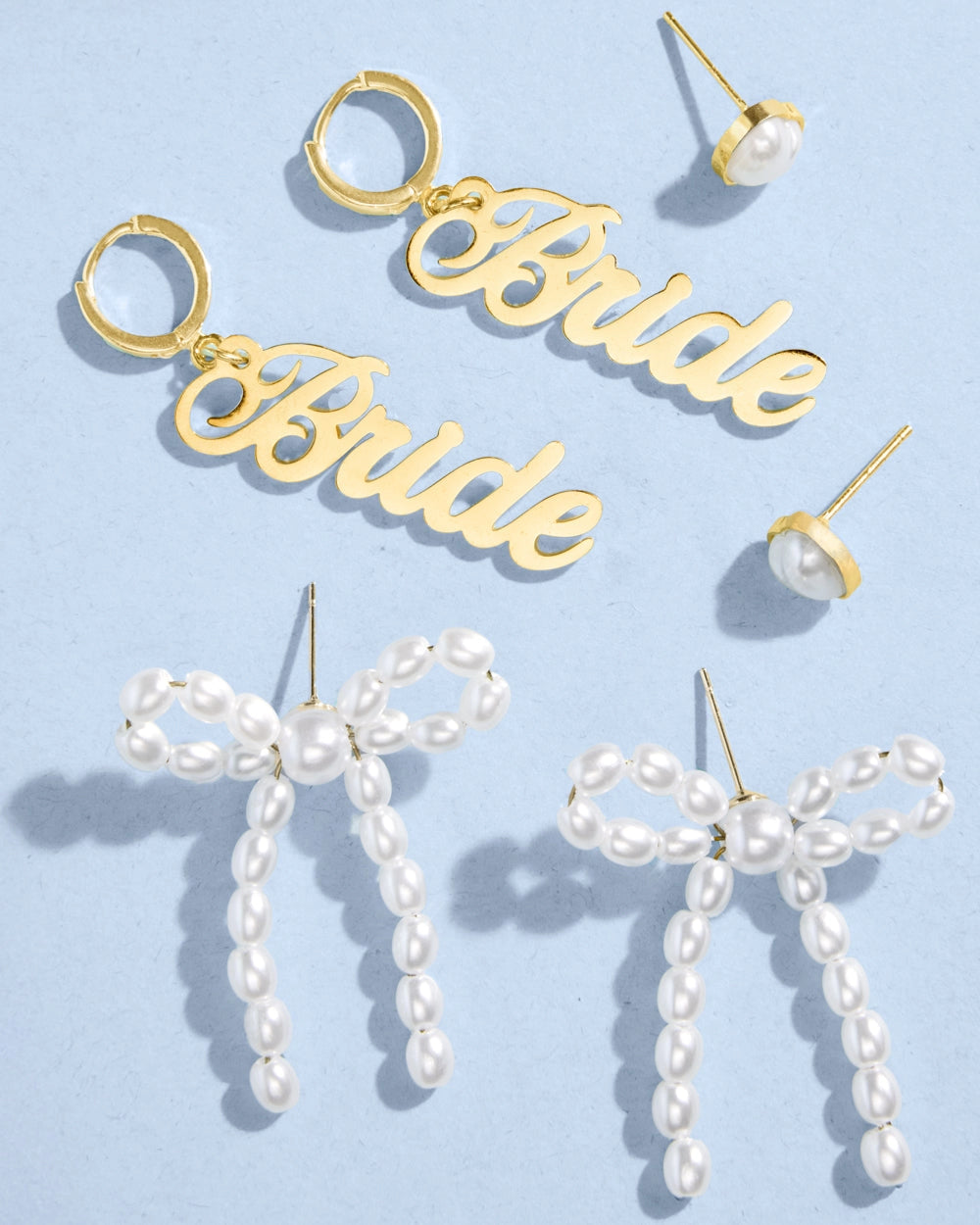 Set of 3 Bride Earrings