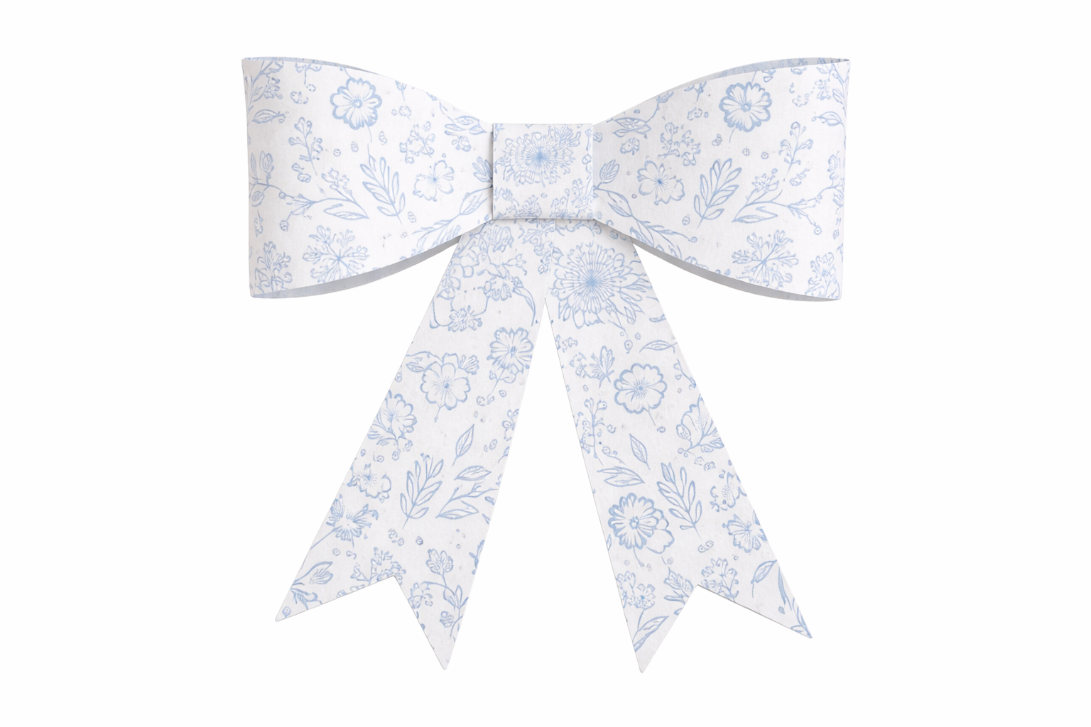 Blue Floral Bow Banner