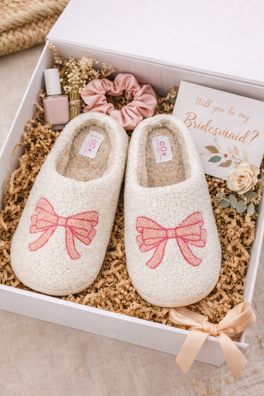 Pink Bow Slippers