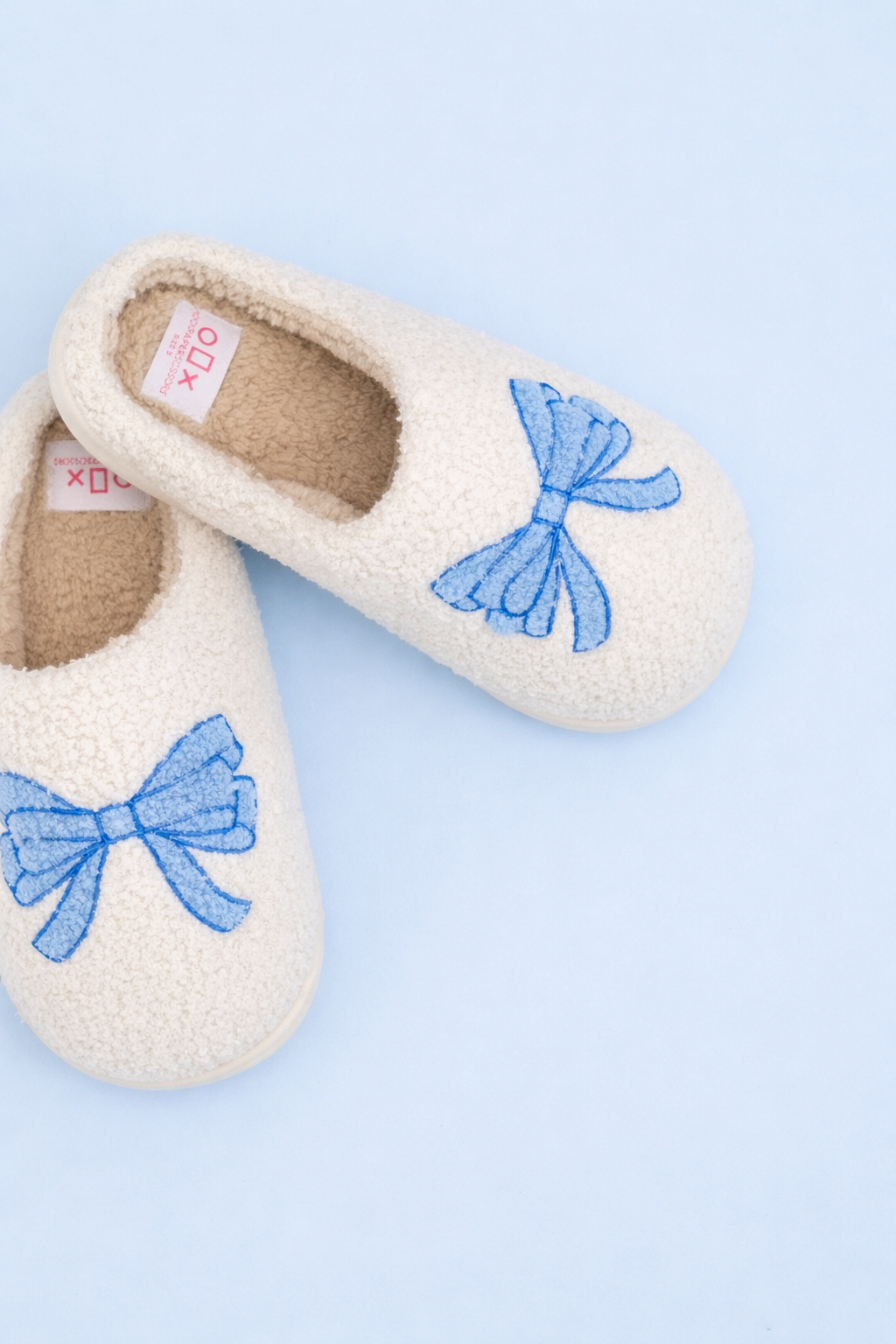Blue Bow Slippers