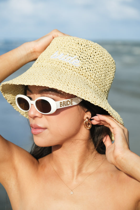 Straw Bride Bucket Hat