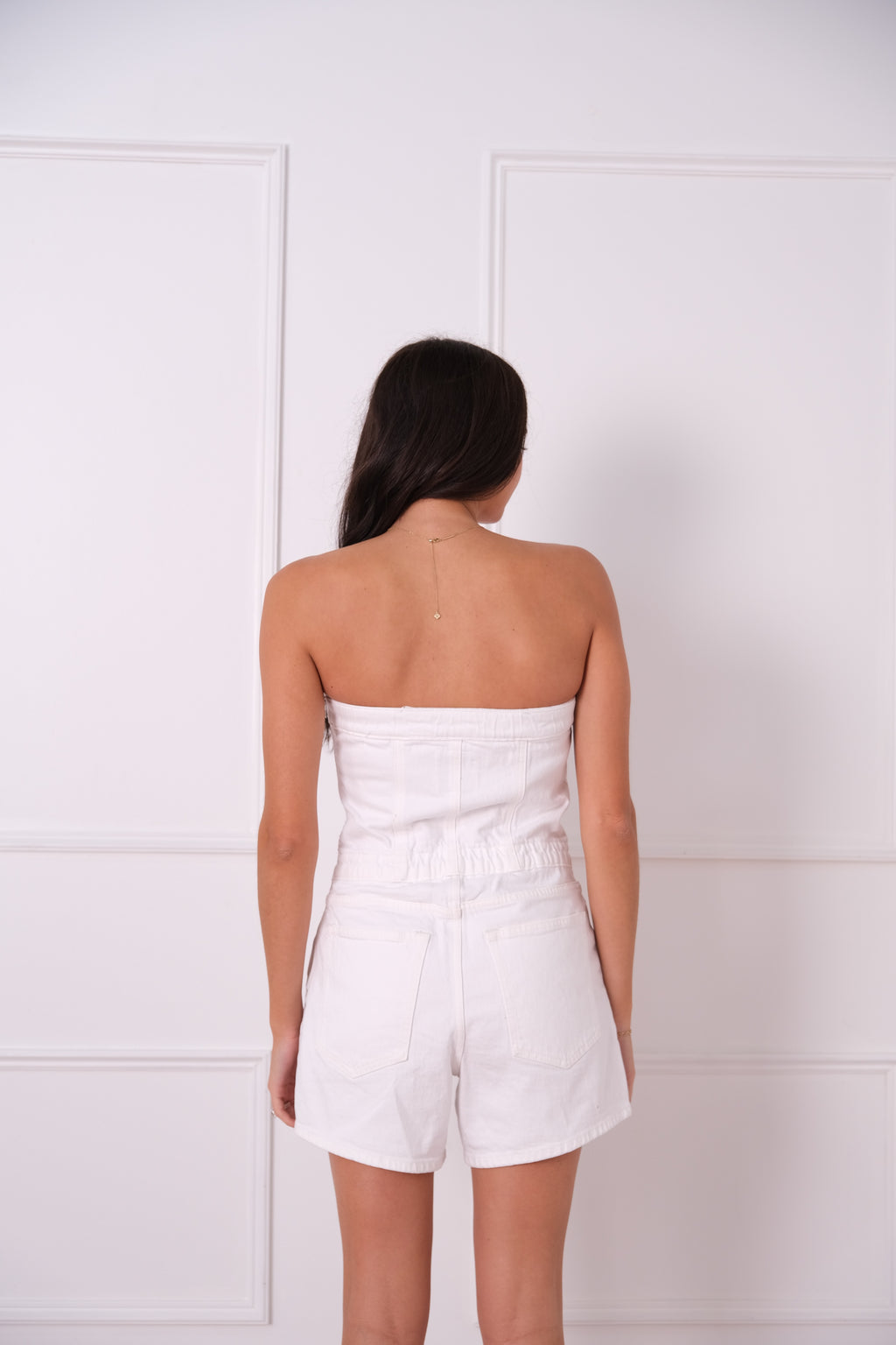 Strapless Denim Romper