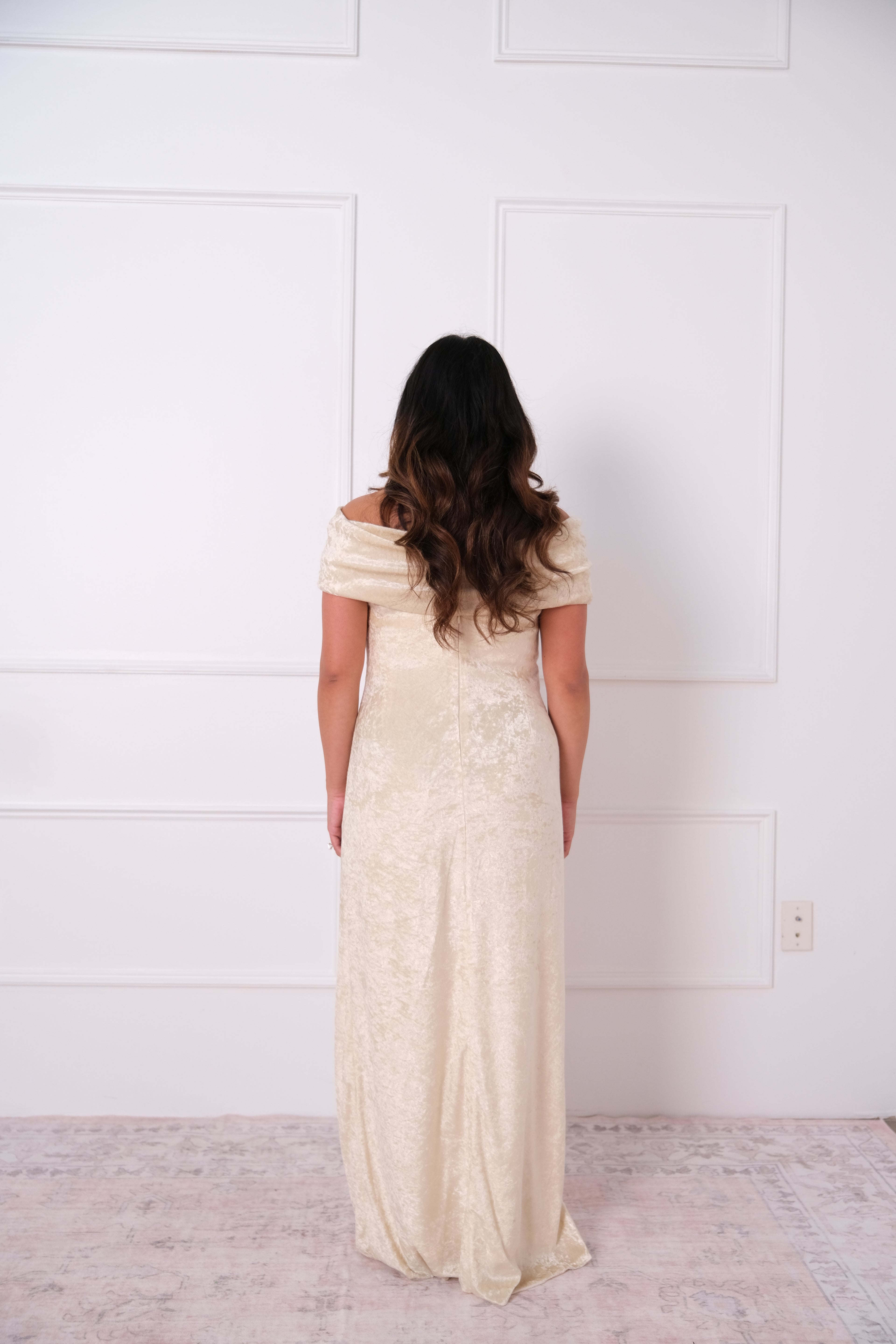 1960s Velvet Floral Gown