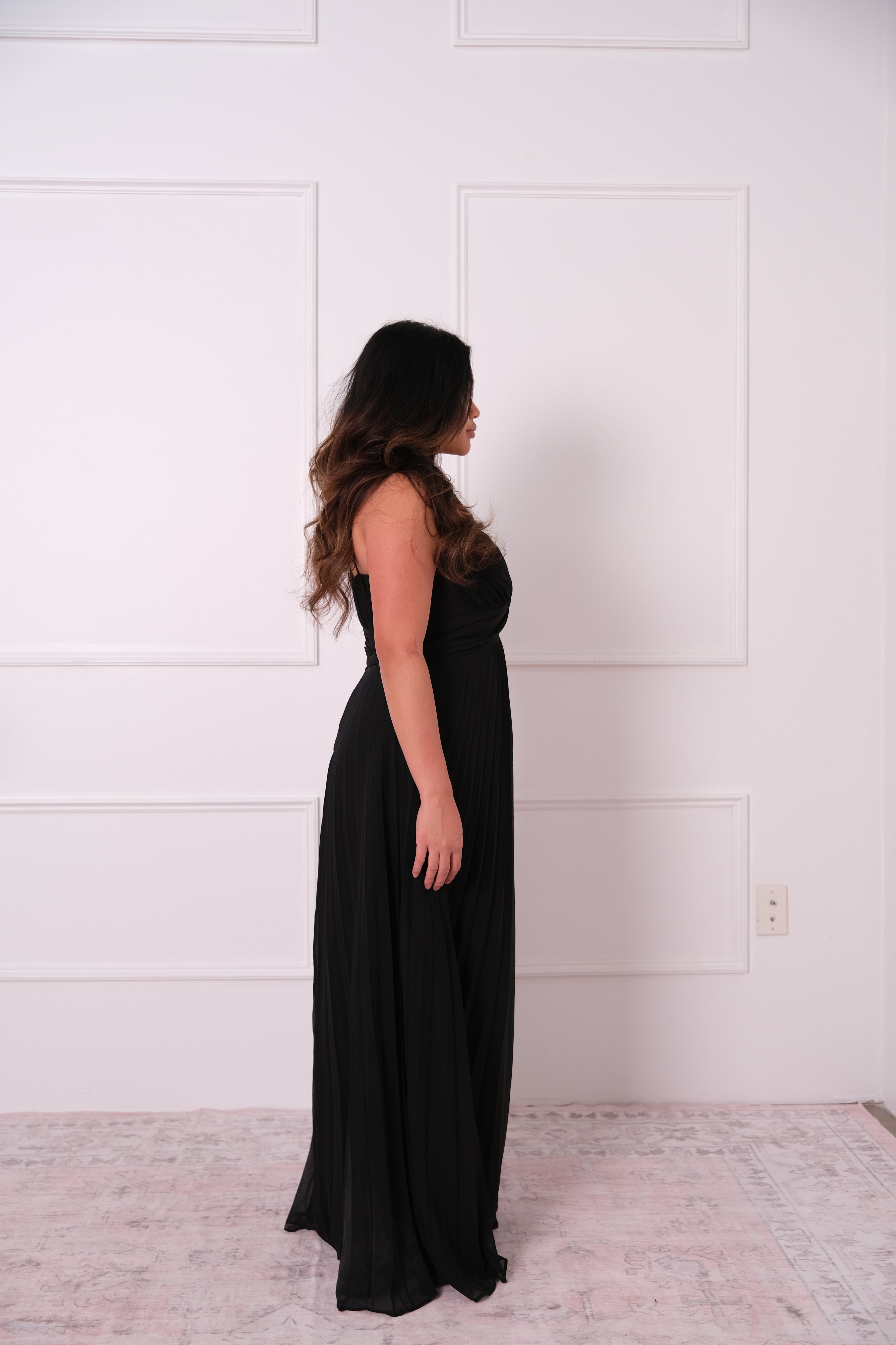 Floral One-Shoulder Evening Gown