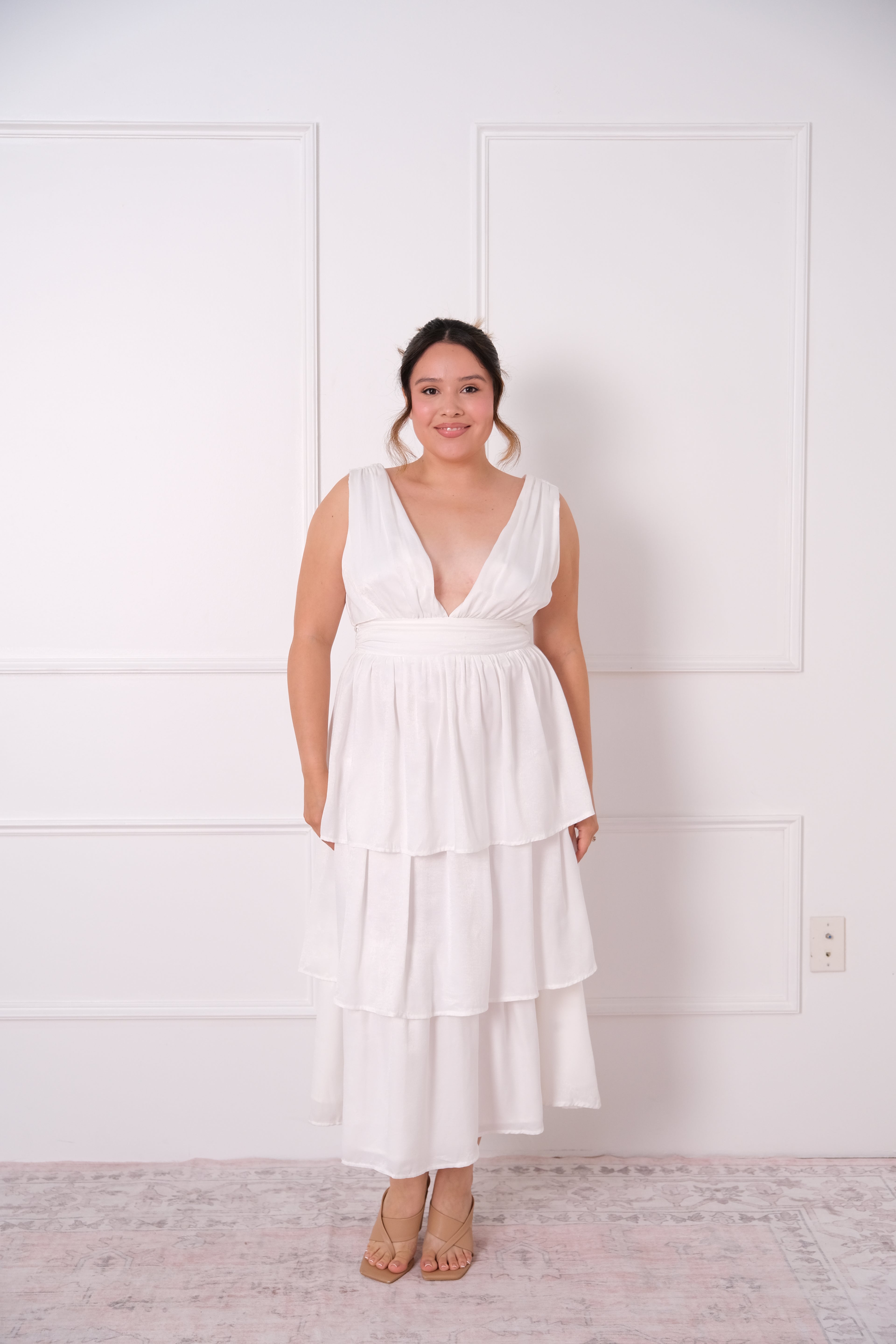 Tiered V-Neck Maxi Dress