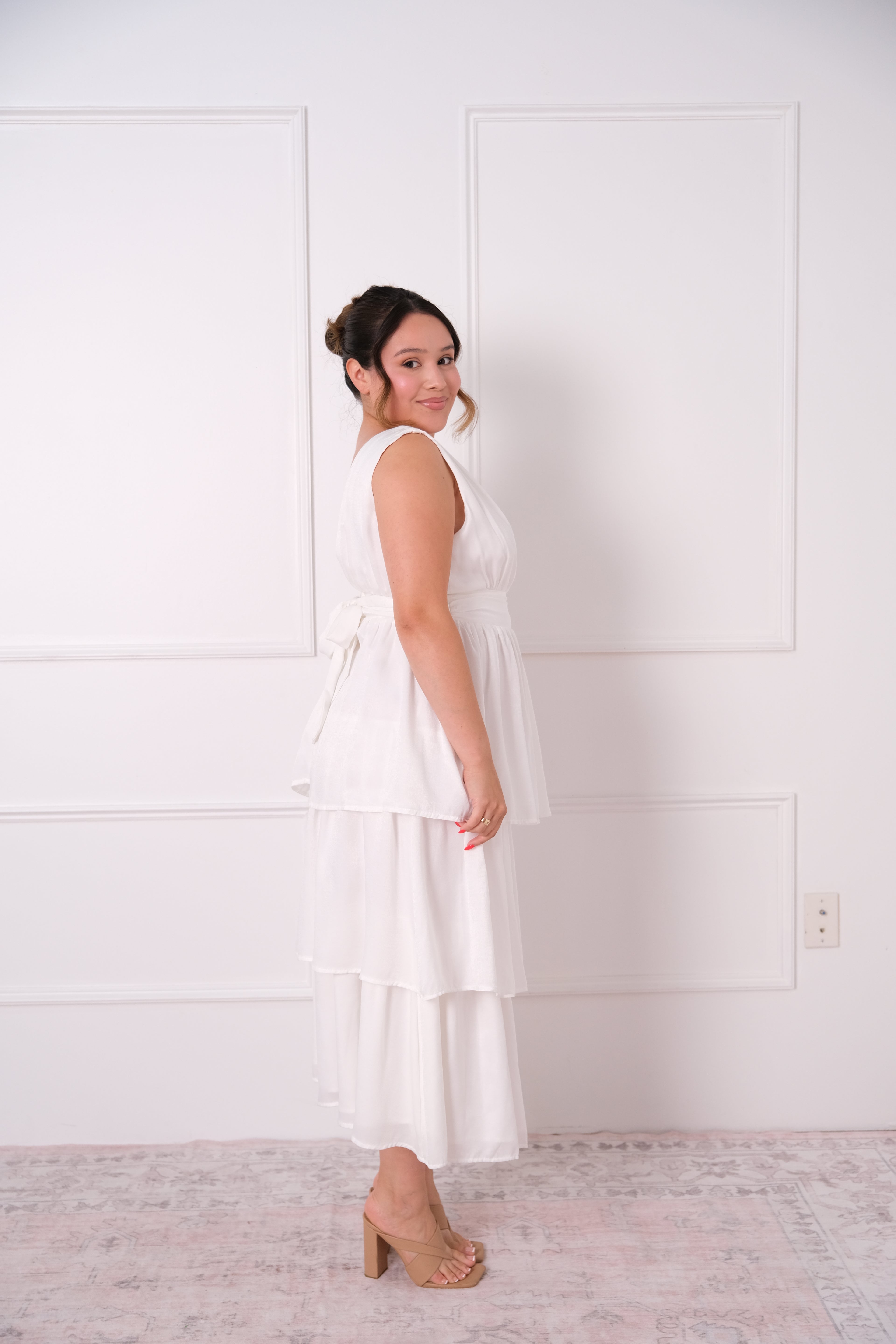 Tiered V-Neck Maxi Dress