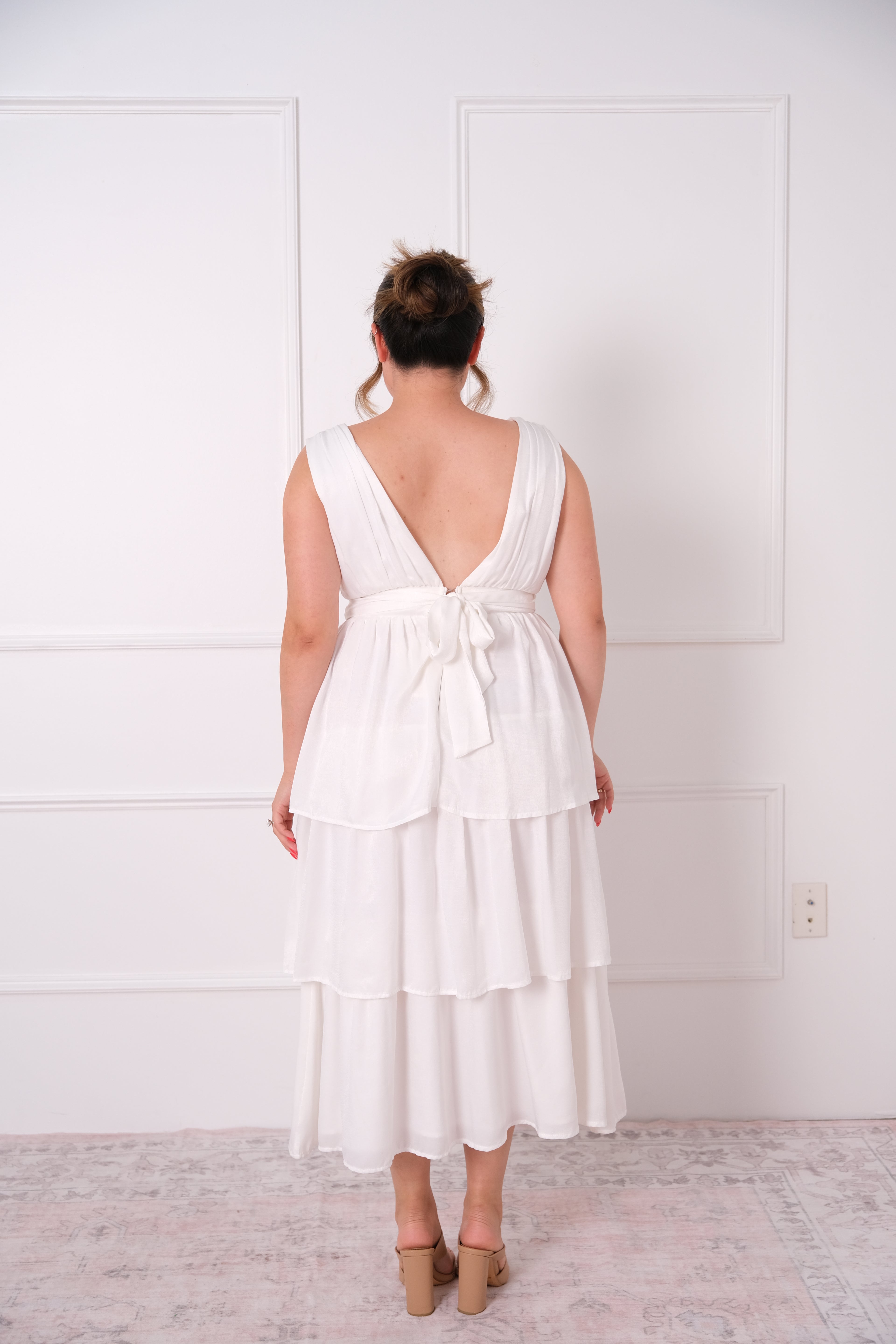 Tiered V-Neck Maxi Dress