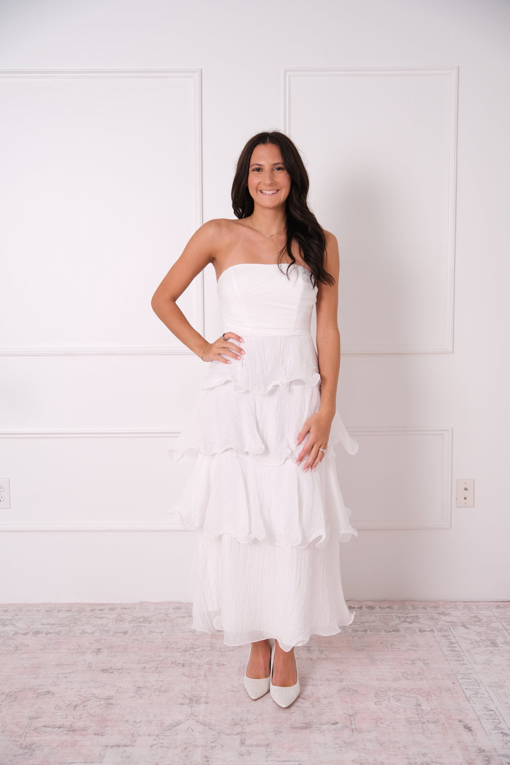 Giavana Strapless Layered Midi
