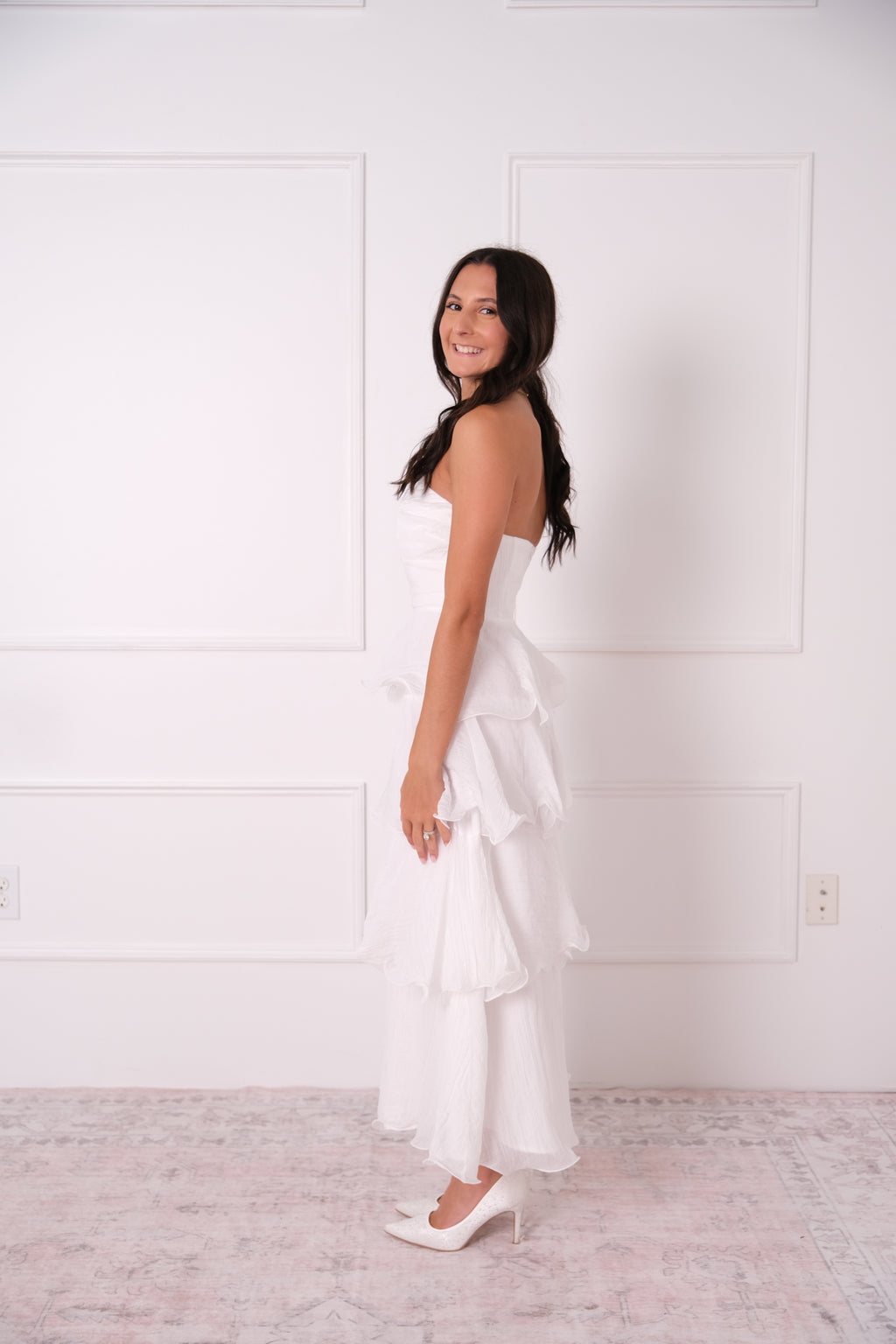 Giavana Strapless Layered Midi
