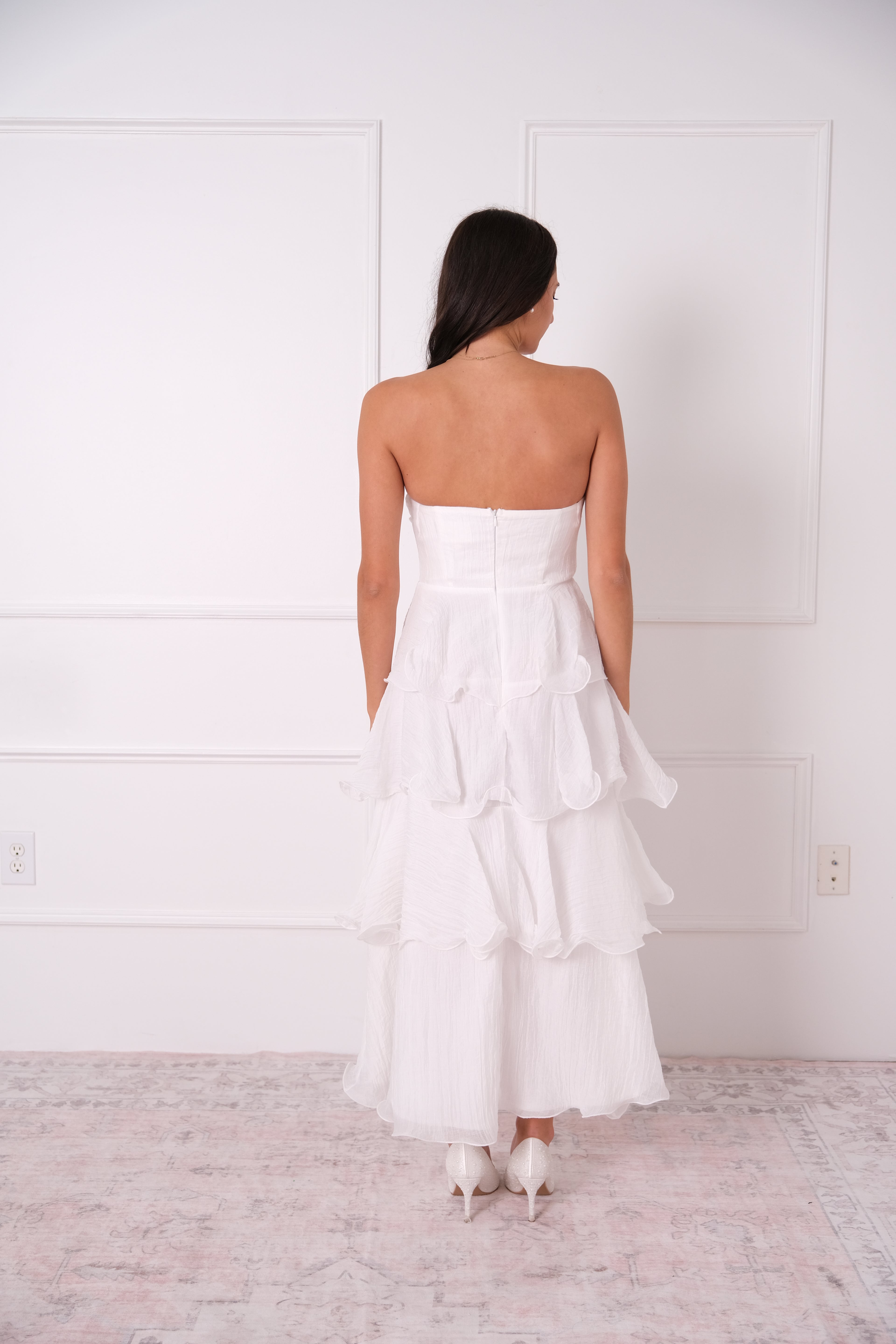 Giavana Strapless Layered Midi