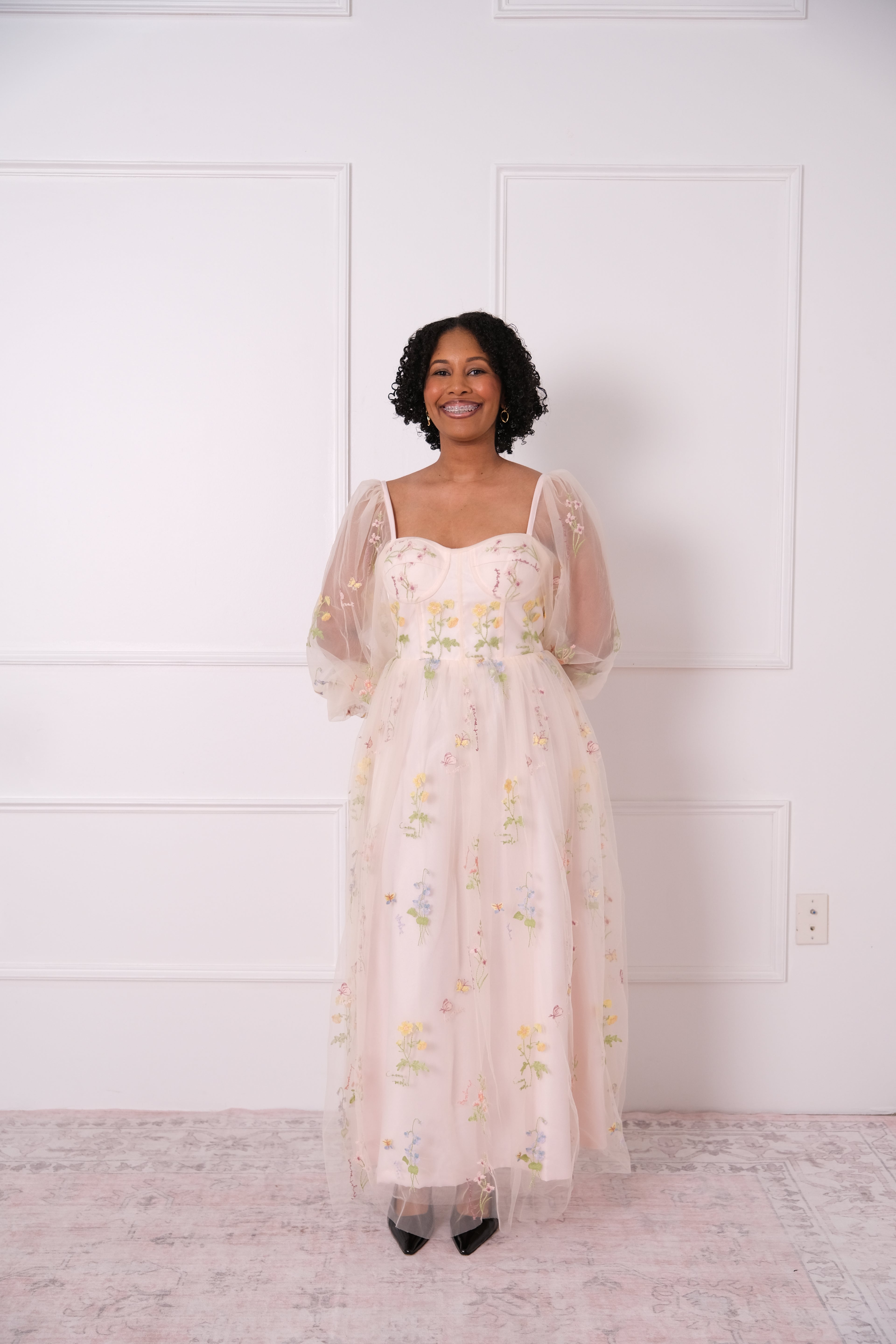 Soft Bloom Midi Dress