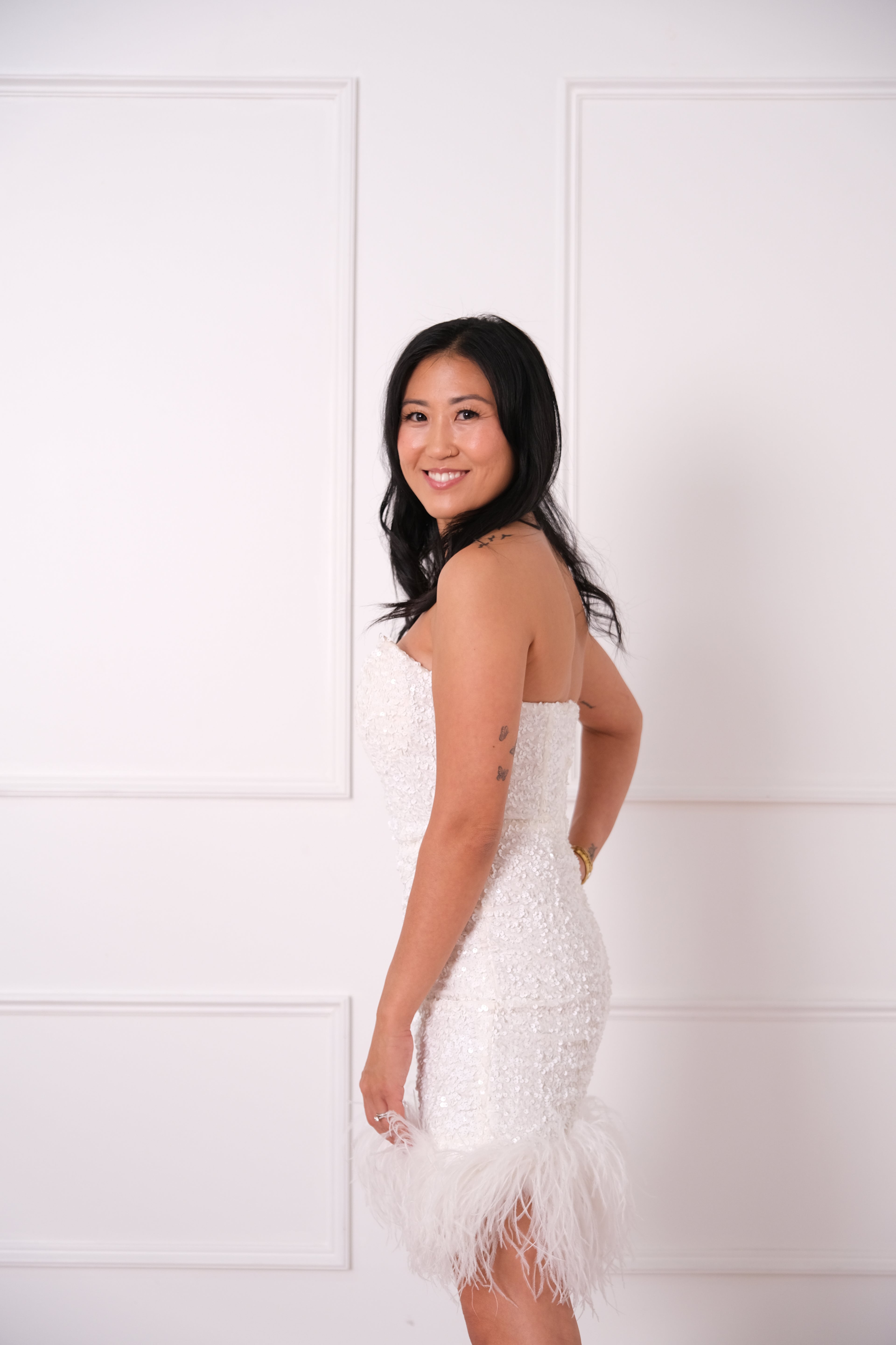 Moda Glam Ziva Strapless Sequin Mini