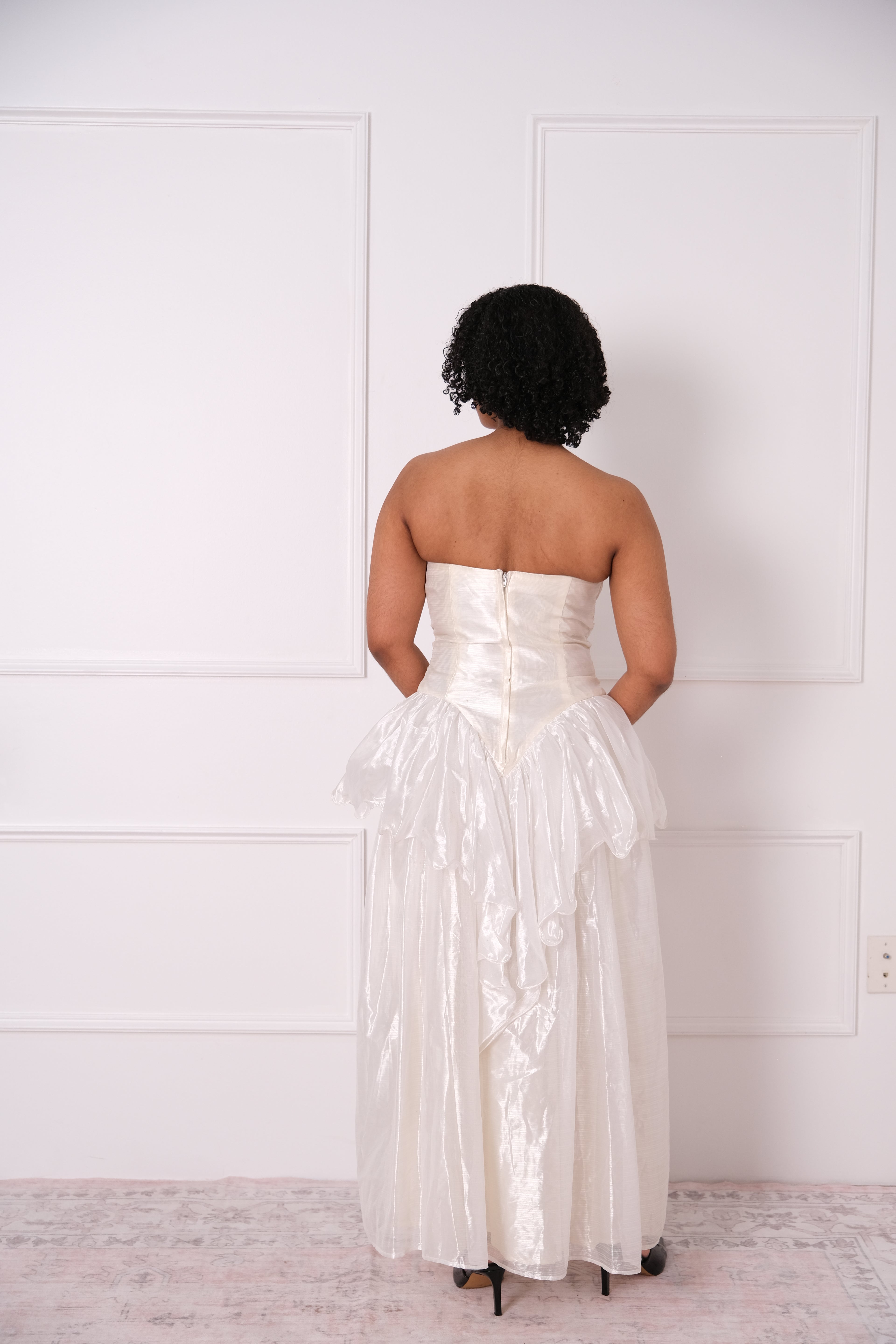 Vintage Organza Drop-Waist Gown