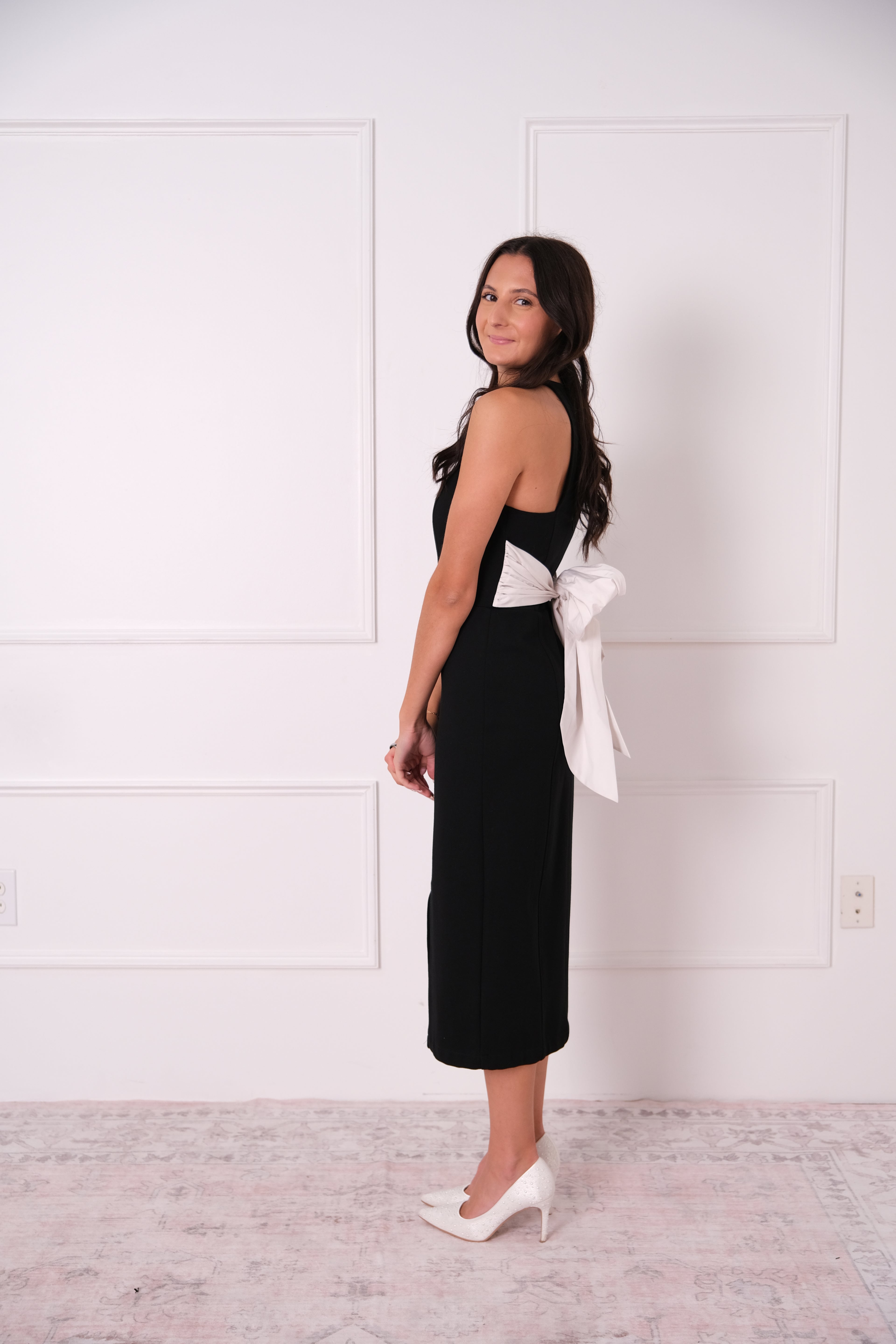 Bow-Back Midi Dress