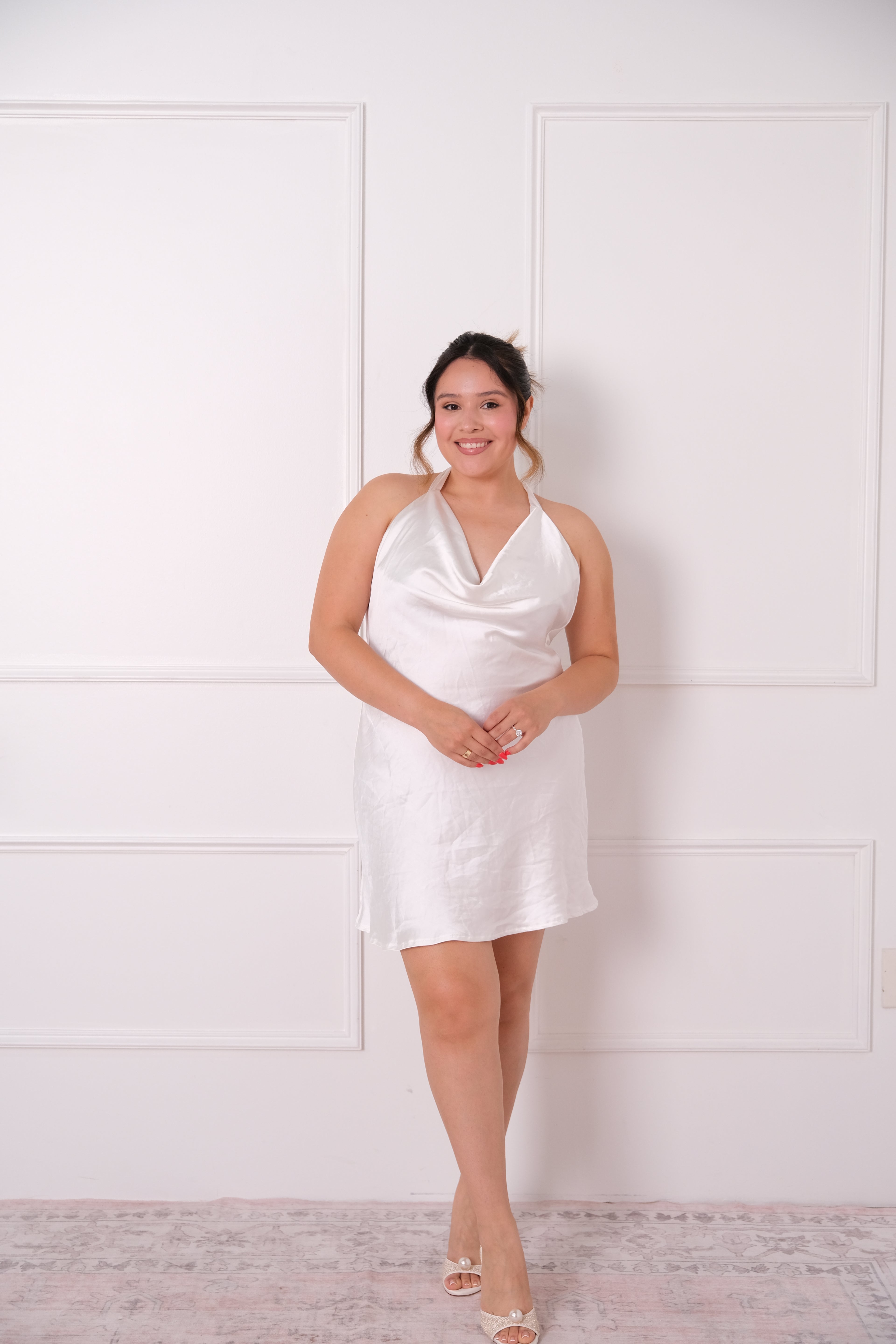 Halterneck Satin Mini