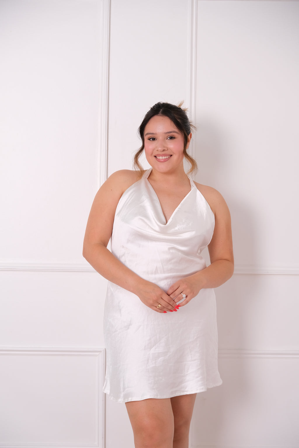 Halterneck Satin Mini