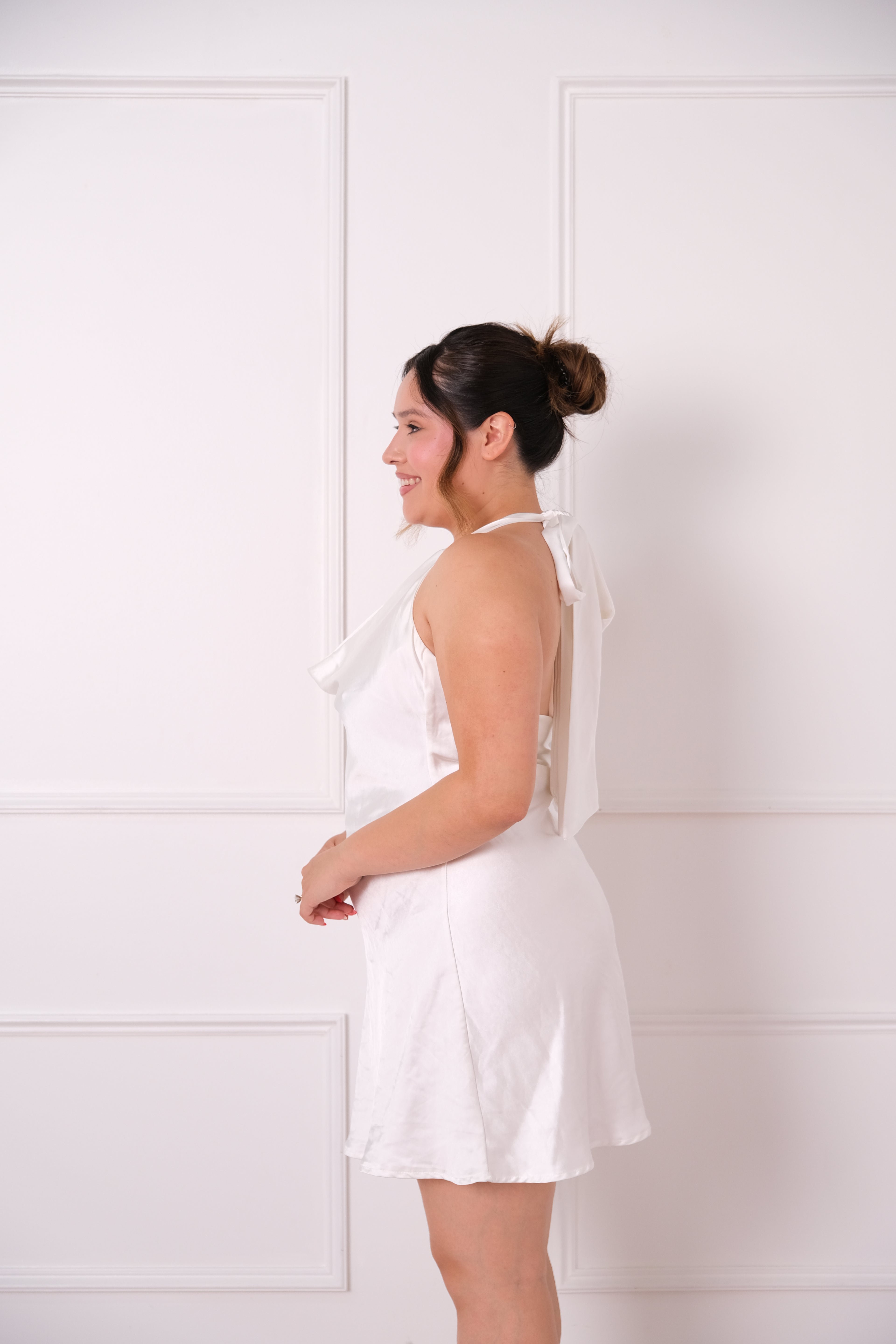 Halterneck Satin Mini