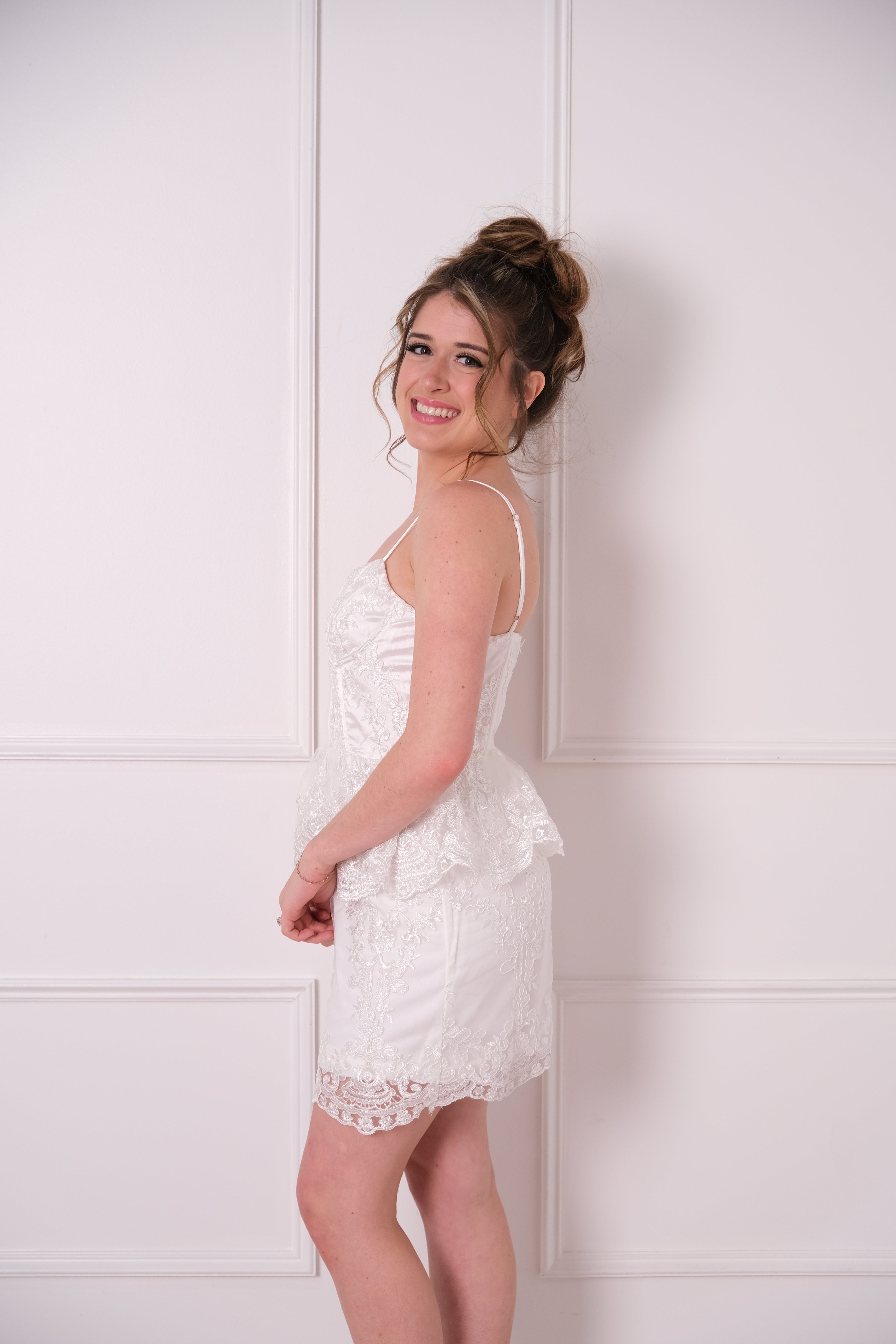 Lace Peplum Mini Dress