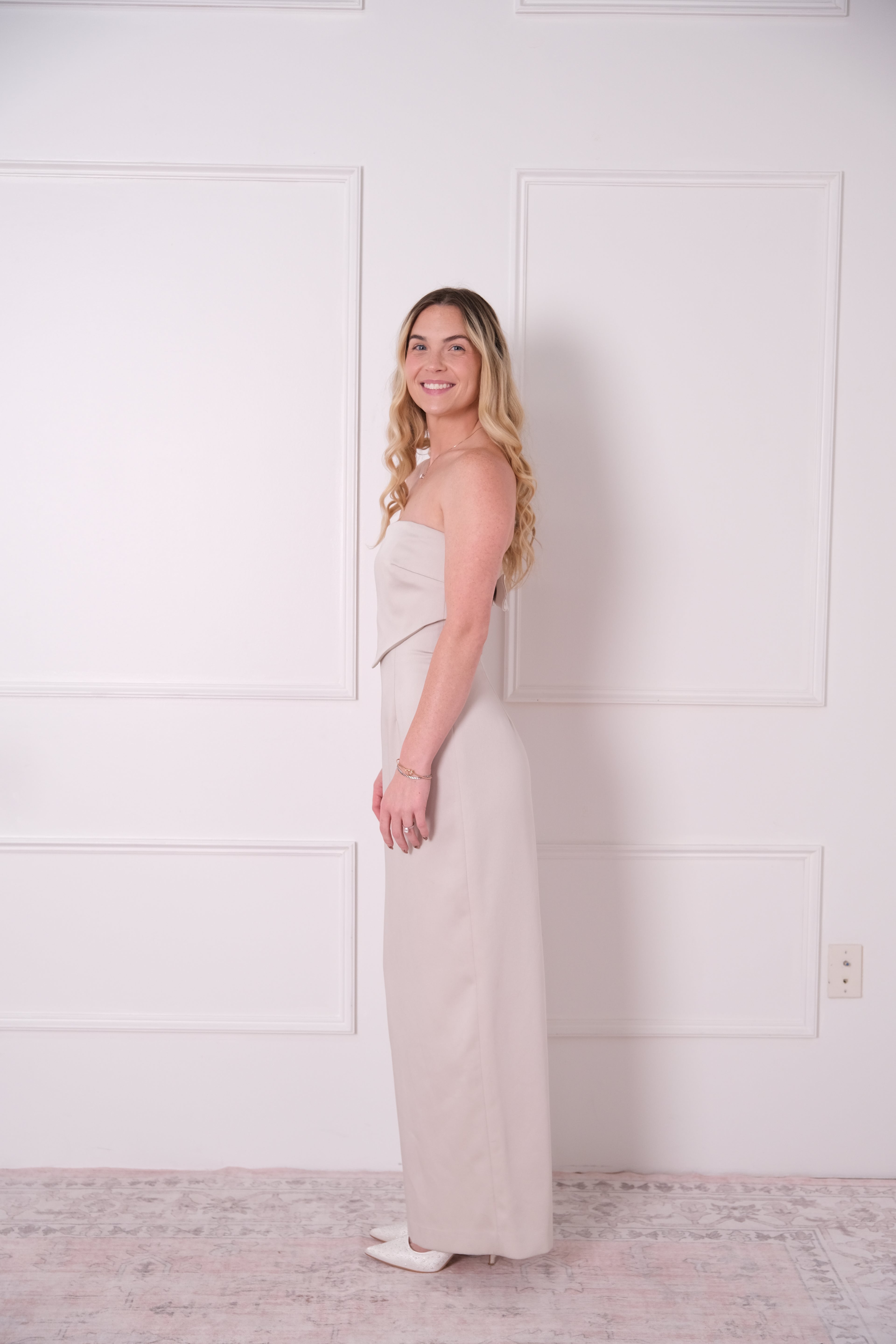 Strapless Satin Column Dress