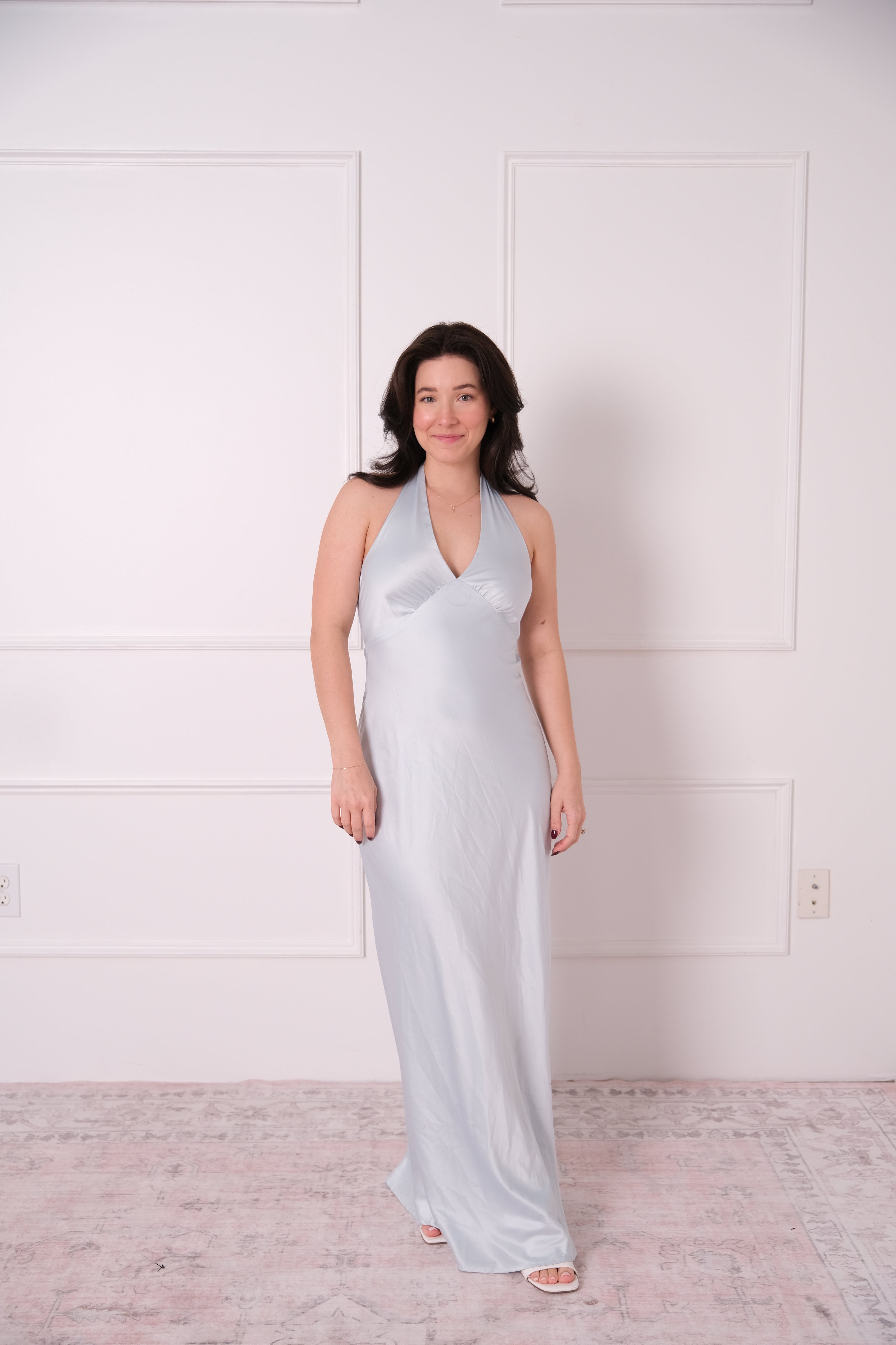 Something blue Soft Tie Halter Maxi