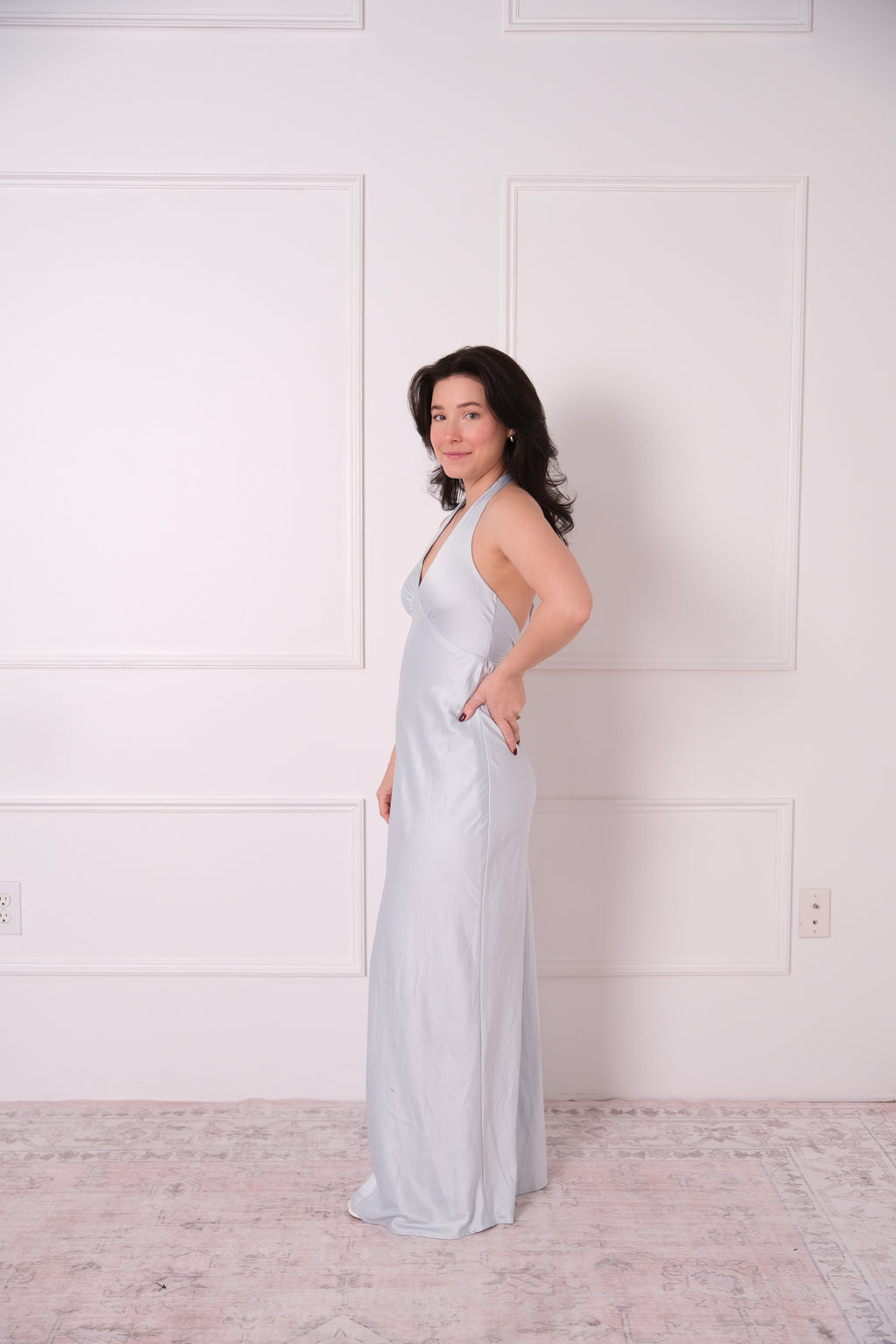 Something blue Soft Tie Halter Maxi