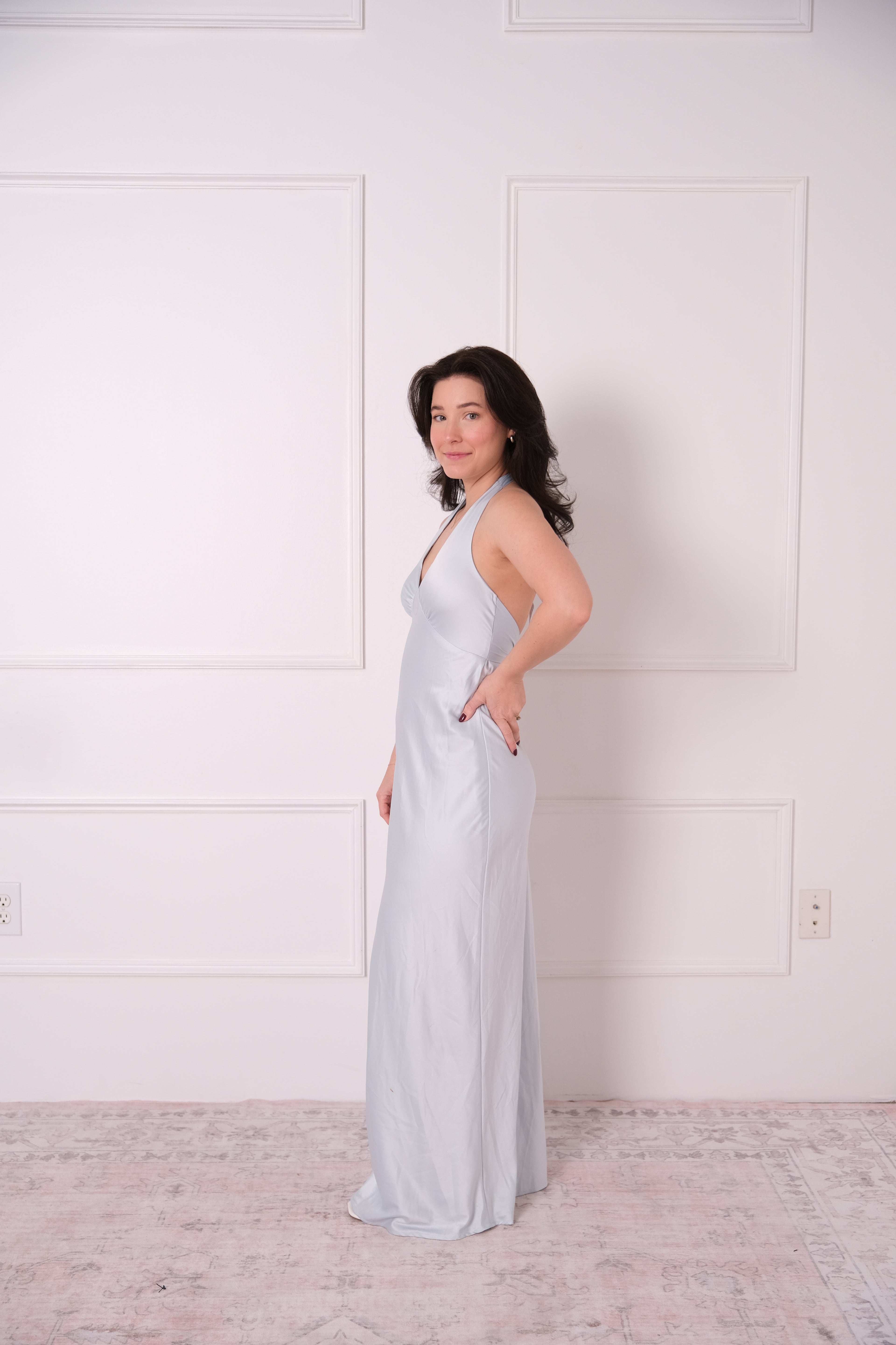 Something blue Soft Tie Halter Maxi