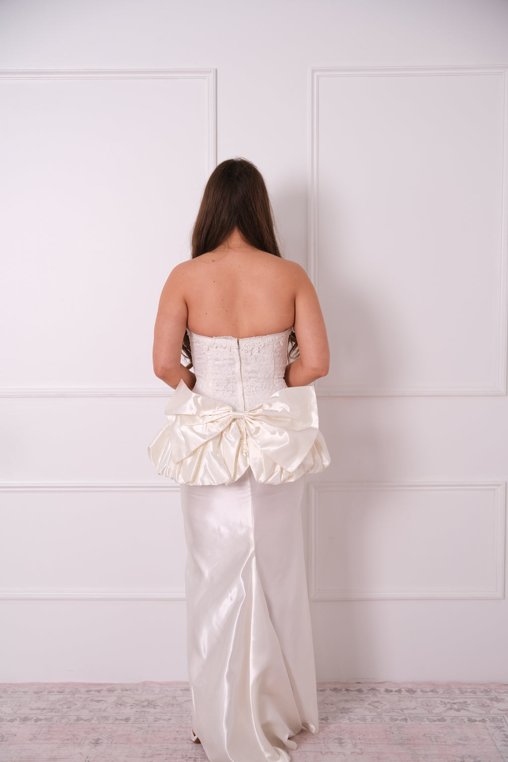 Vintage Peplum Satin Gown