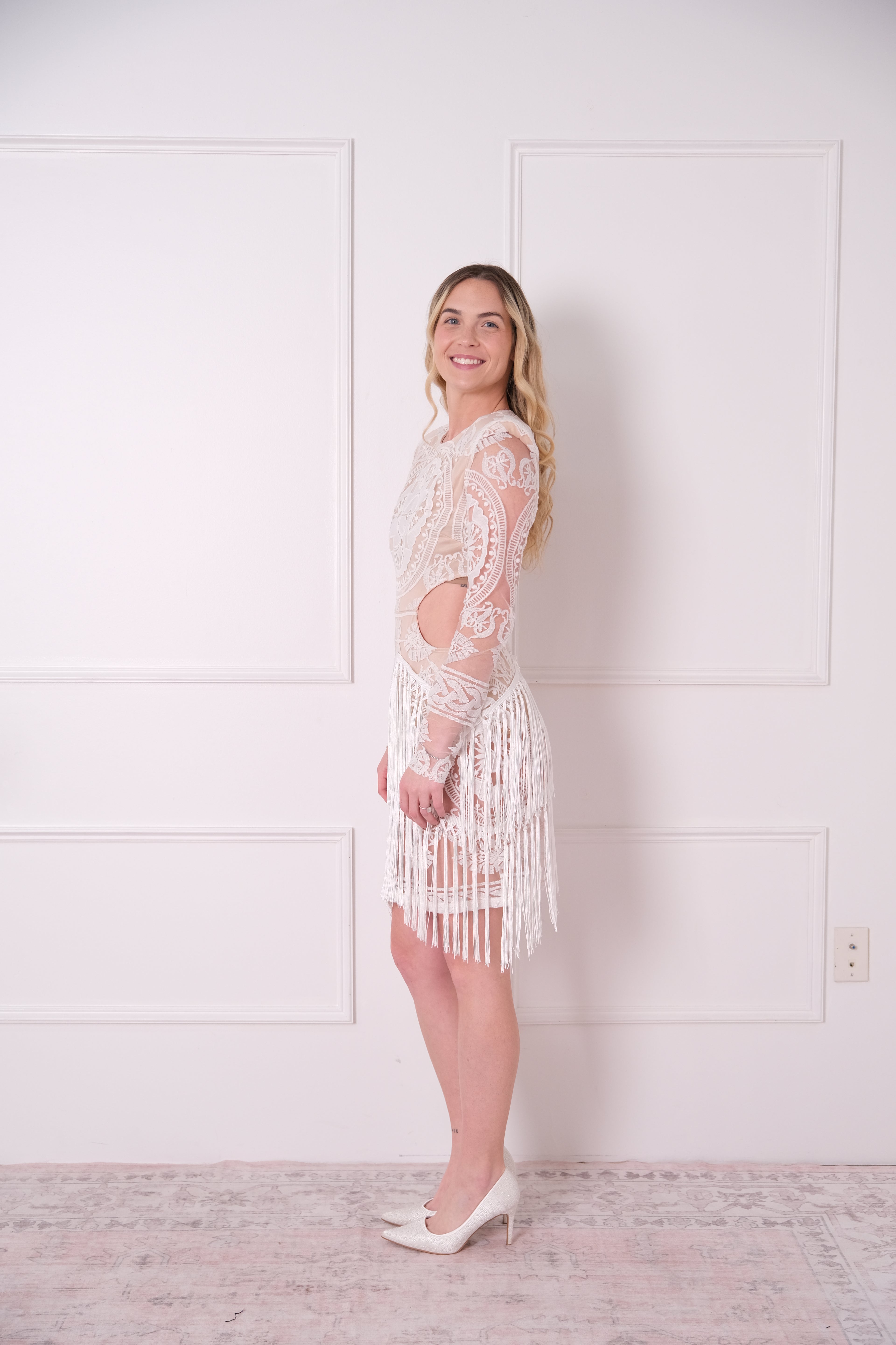 Embroidered Fringe Mini