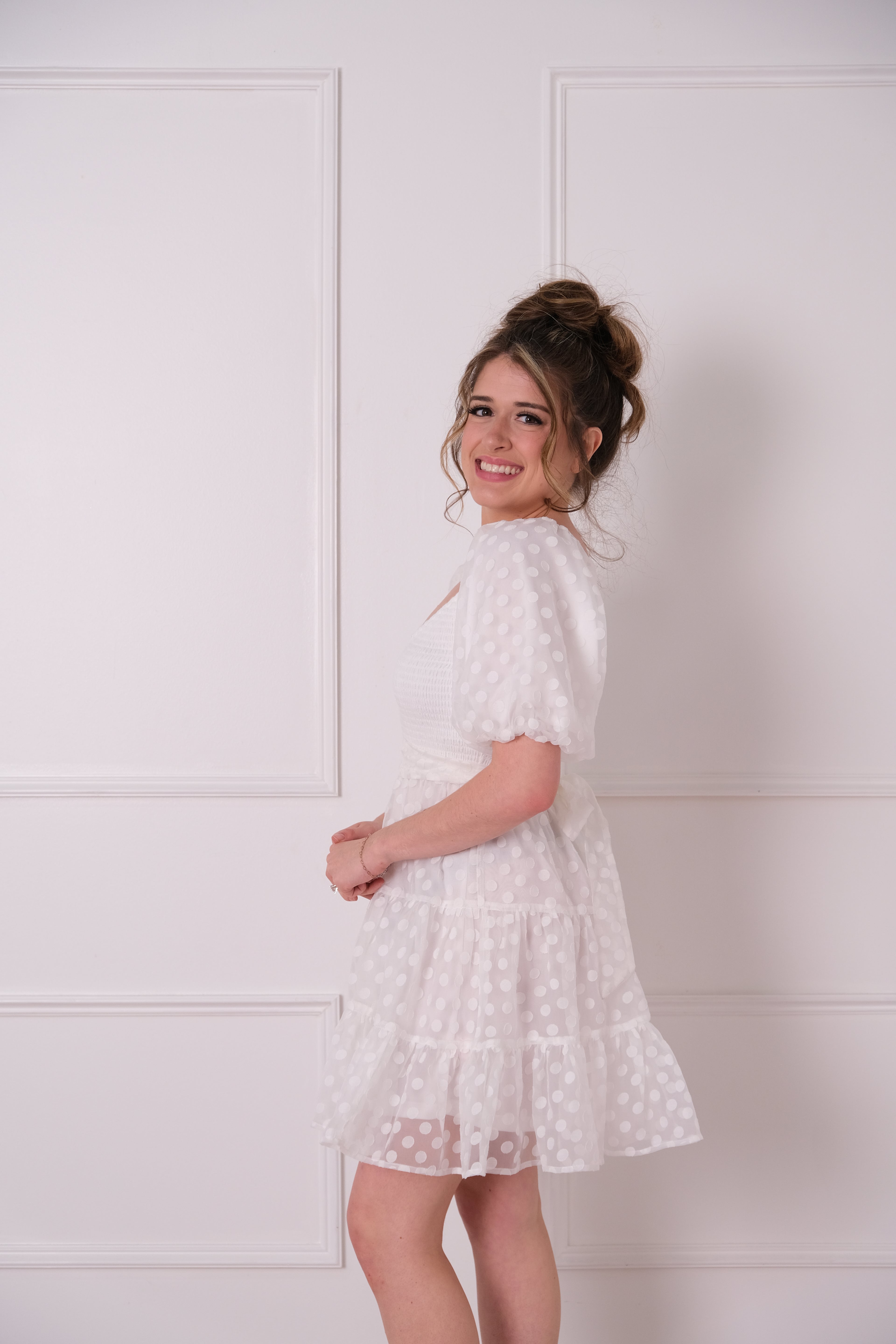 Sweet Escape Swiss Dot Mini Dress