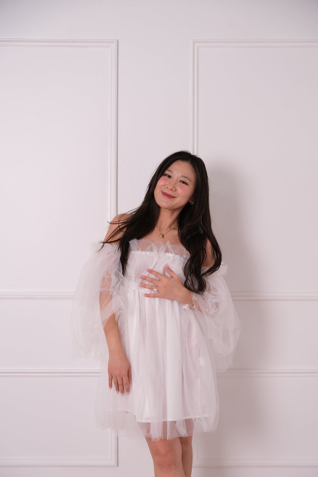 Cloud Nine Tulle Off-the-Shoulder Mini