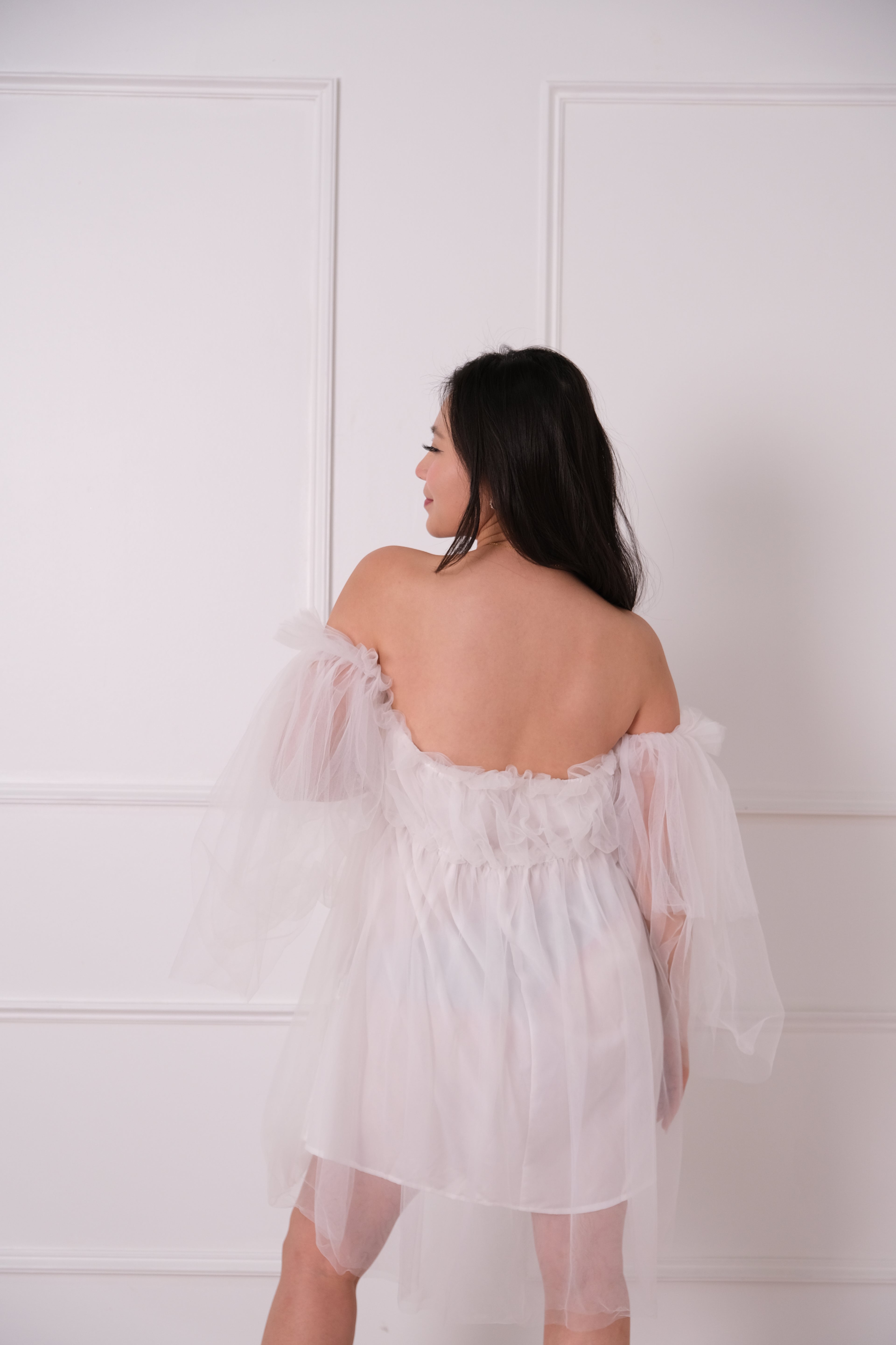 Cloud Nine Tulle Off-the-Shoulder Mini