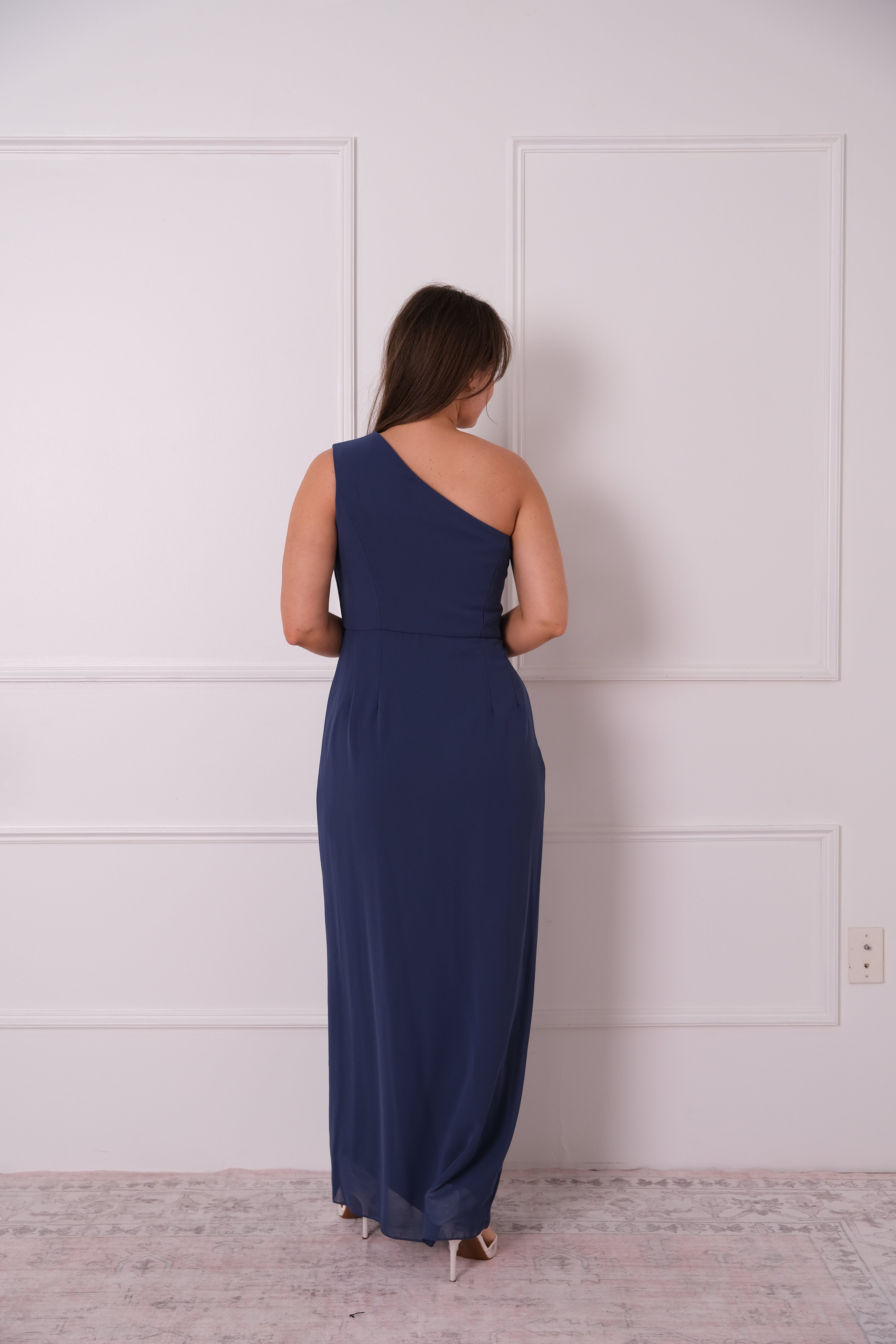 Midnight Muse One-Shoulder Chiffon Gown
