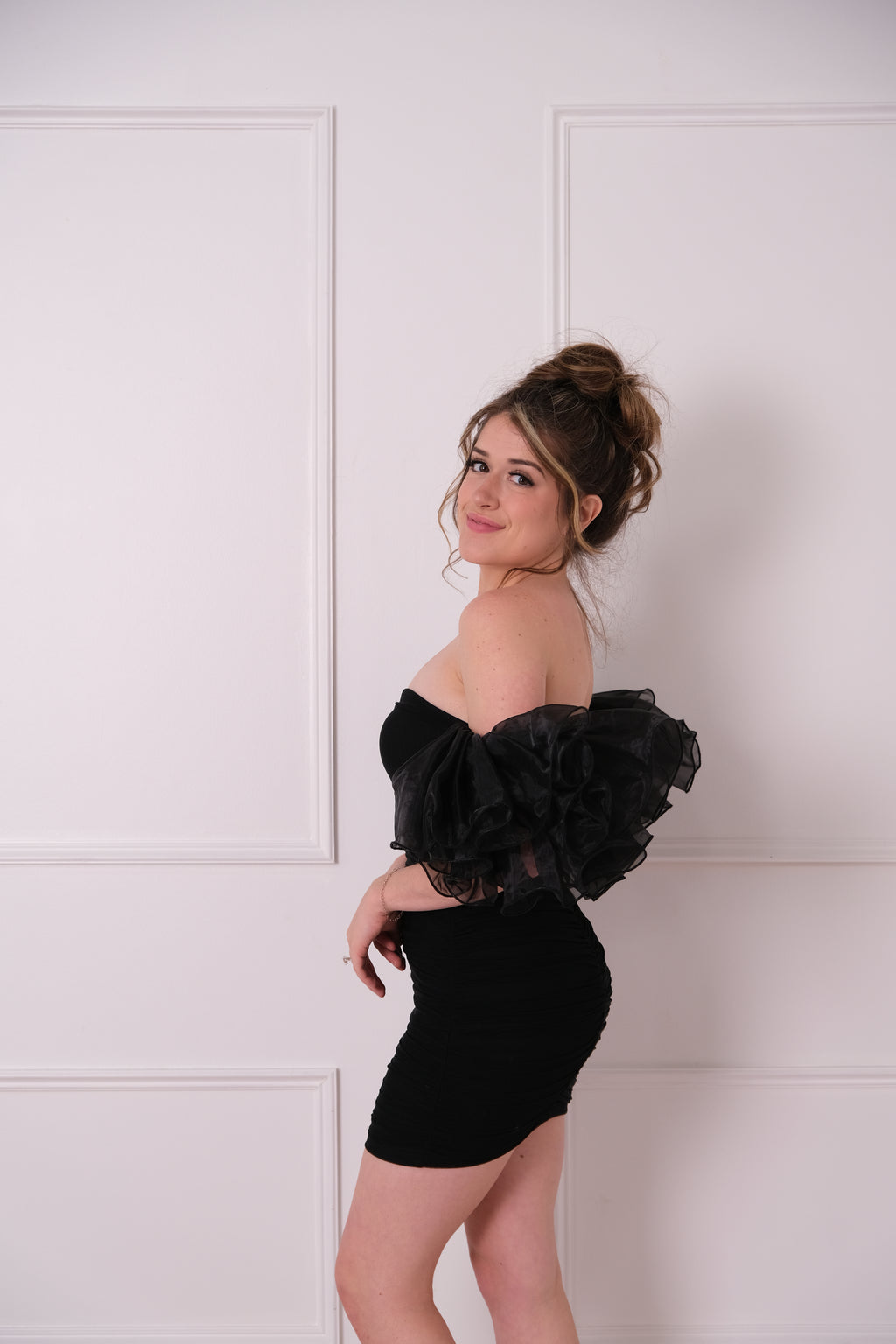 Midnight Muse Off-the-Shoulder Mini