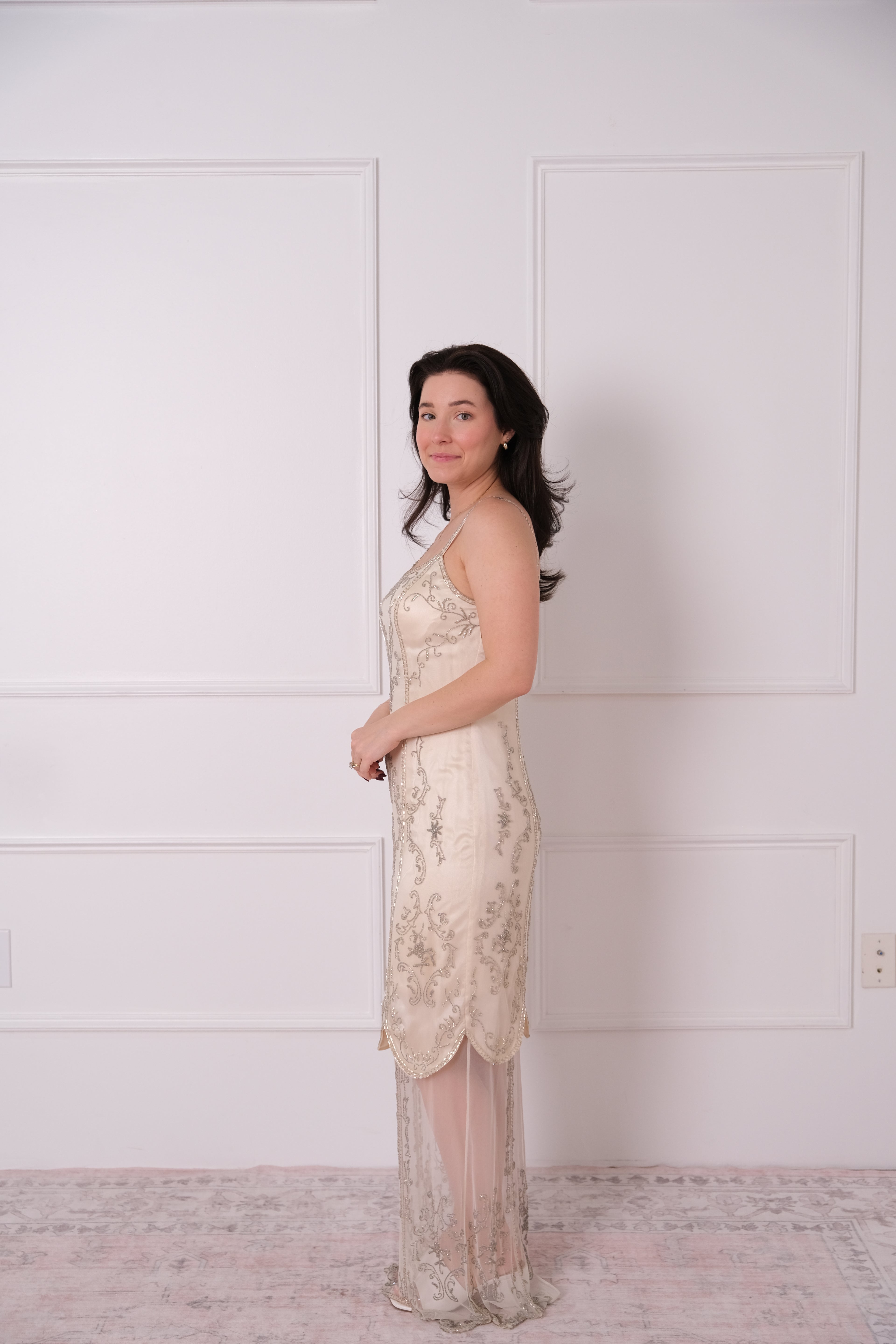 Vintage Champagne Beaded Dress