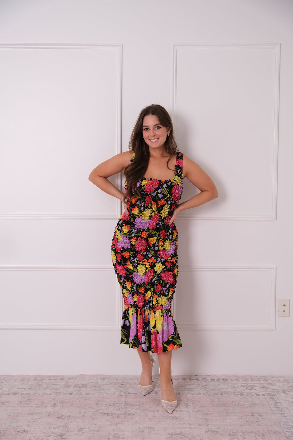 Garden Party Pebble Smocked Dress