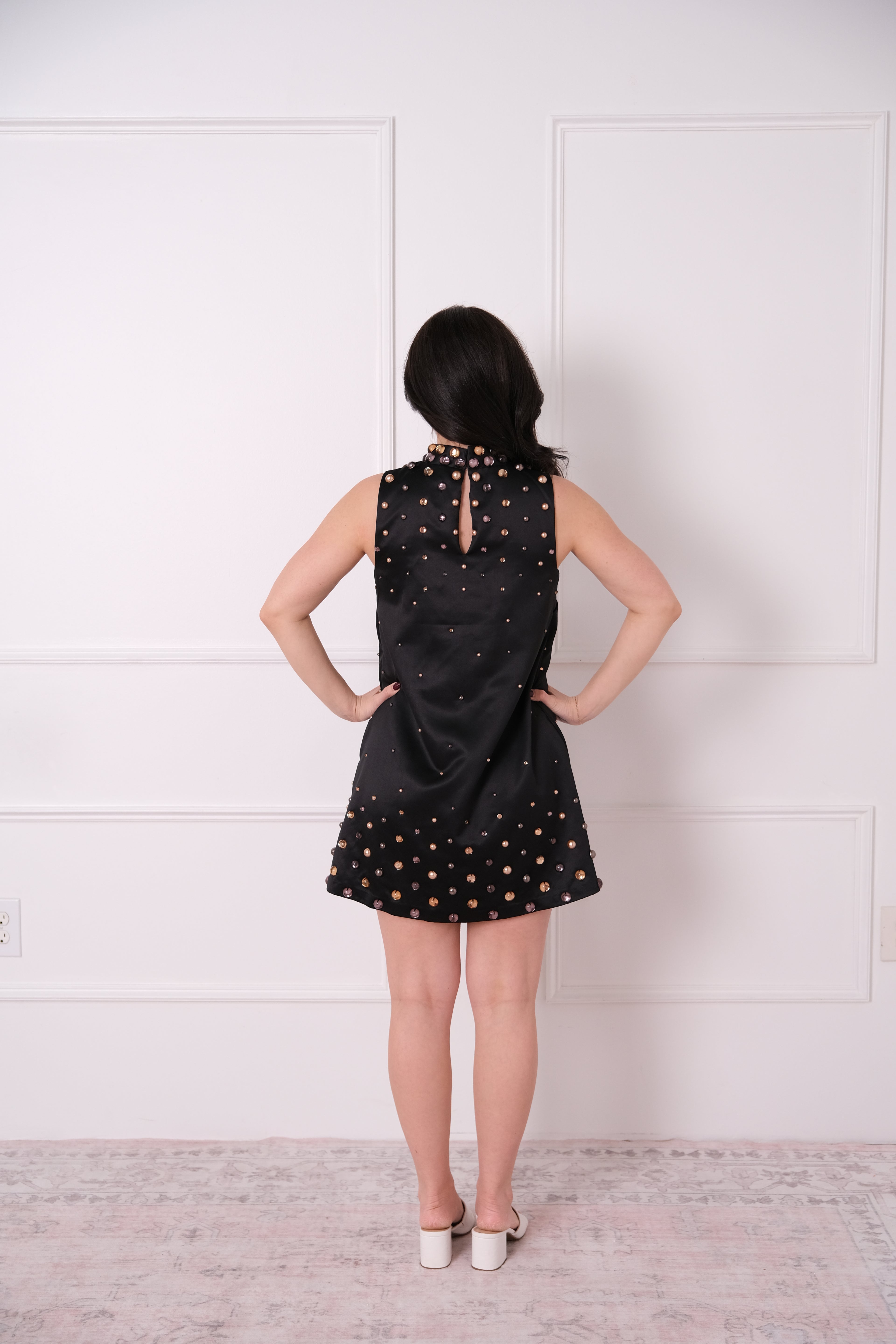 Tanvi Kedia Sleeveless Shine Mini Dress