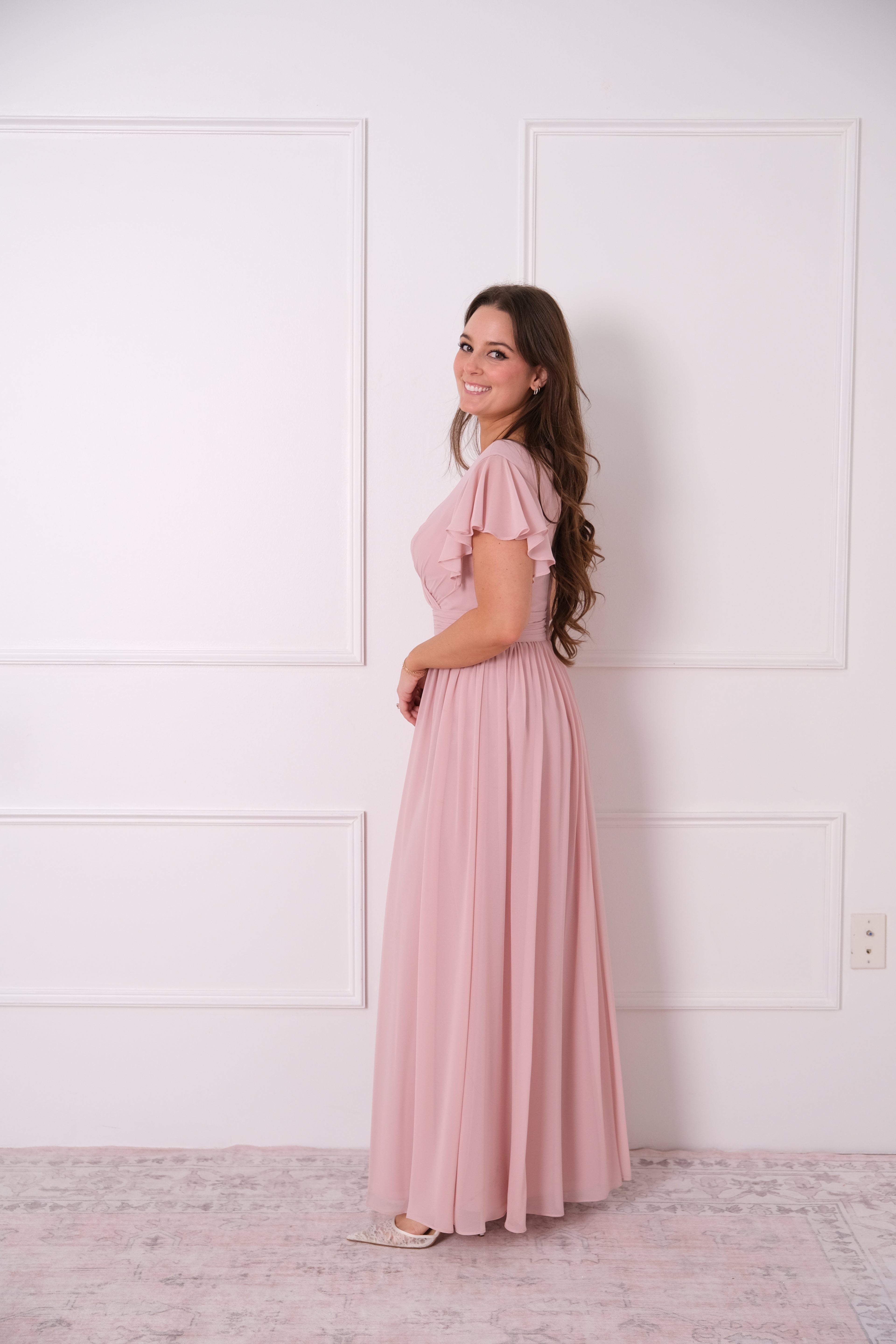 Blush Breeze Chiffon Gown