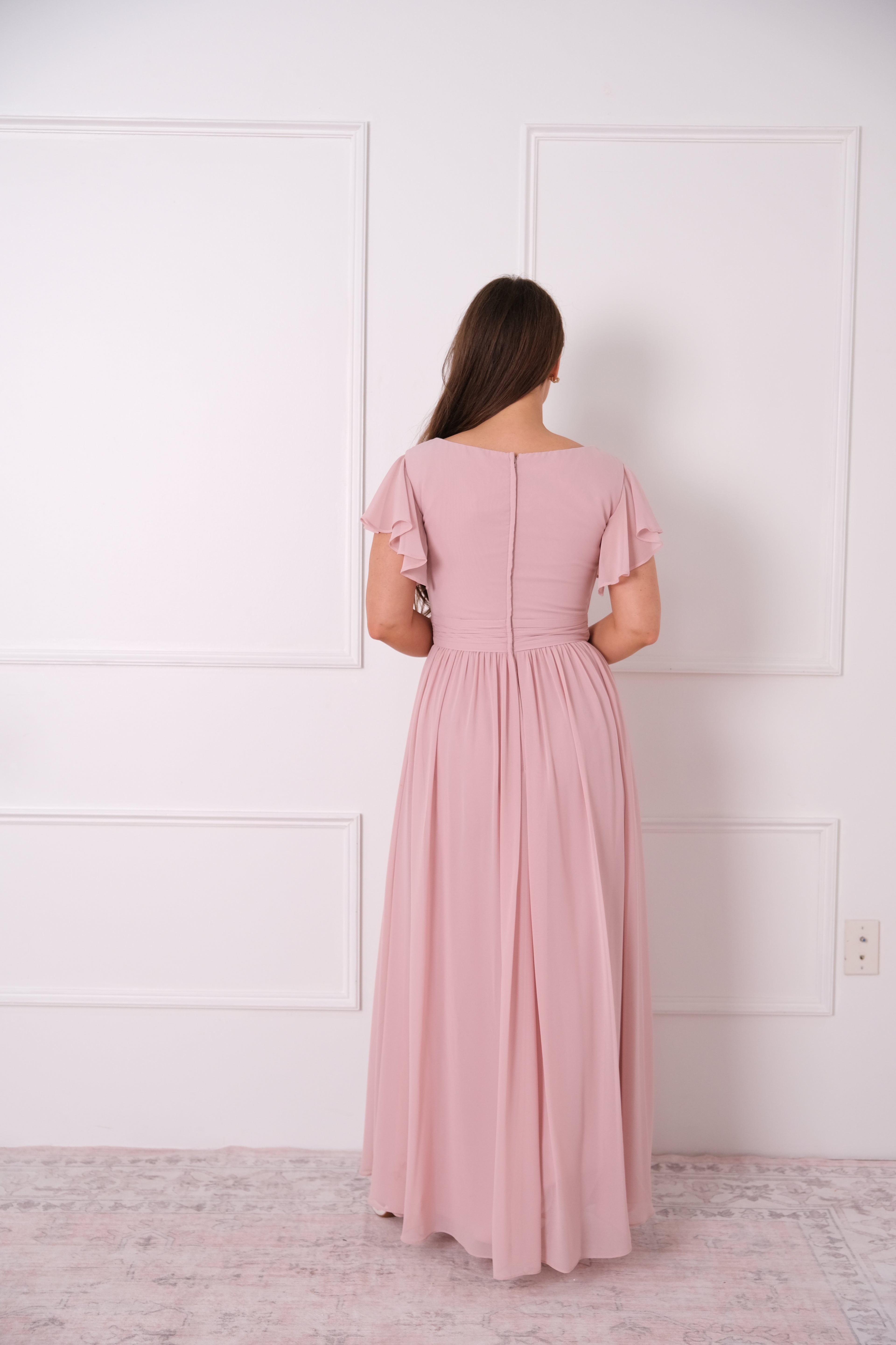 Blush Breeze Chiffon Gown
