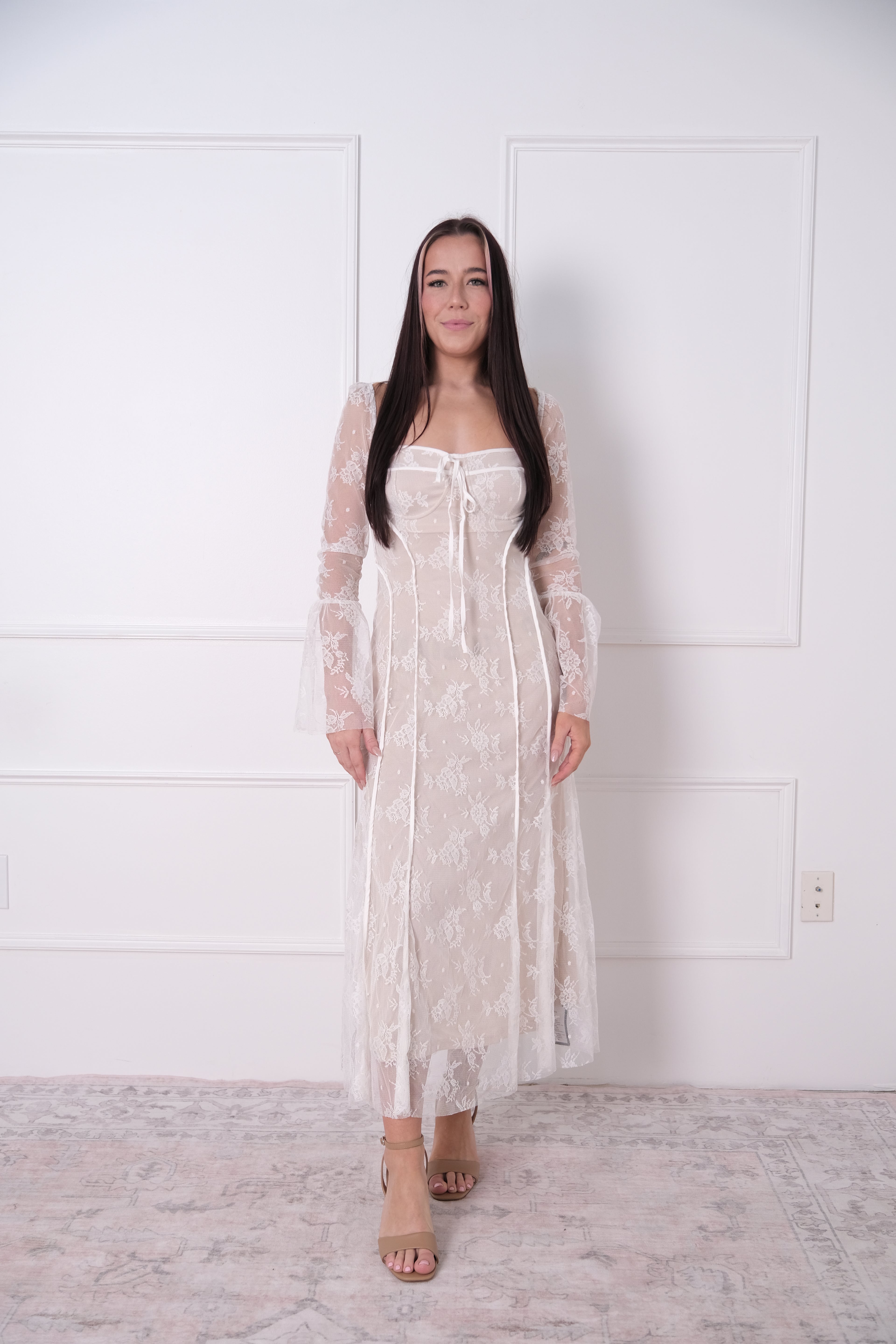 Delilah Floral Long Sleeve Lace Maxi