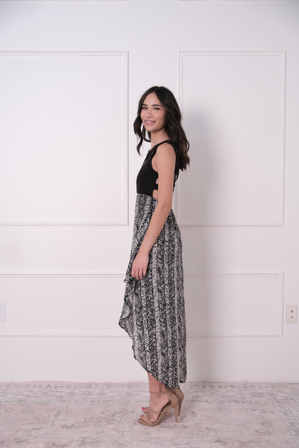 Y2K Cutout High-Low Dress