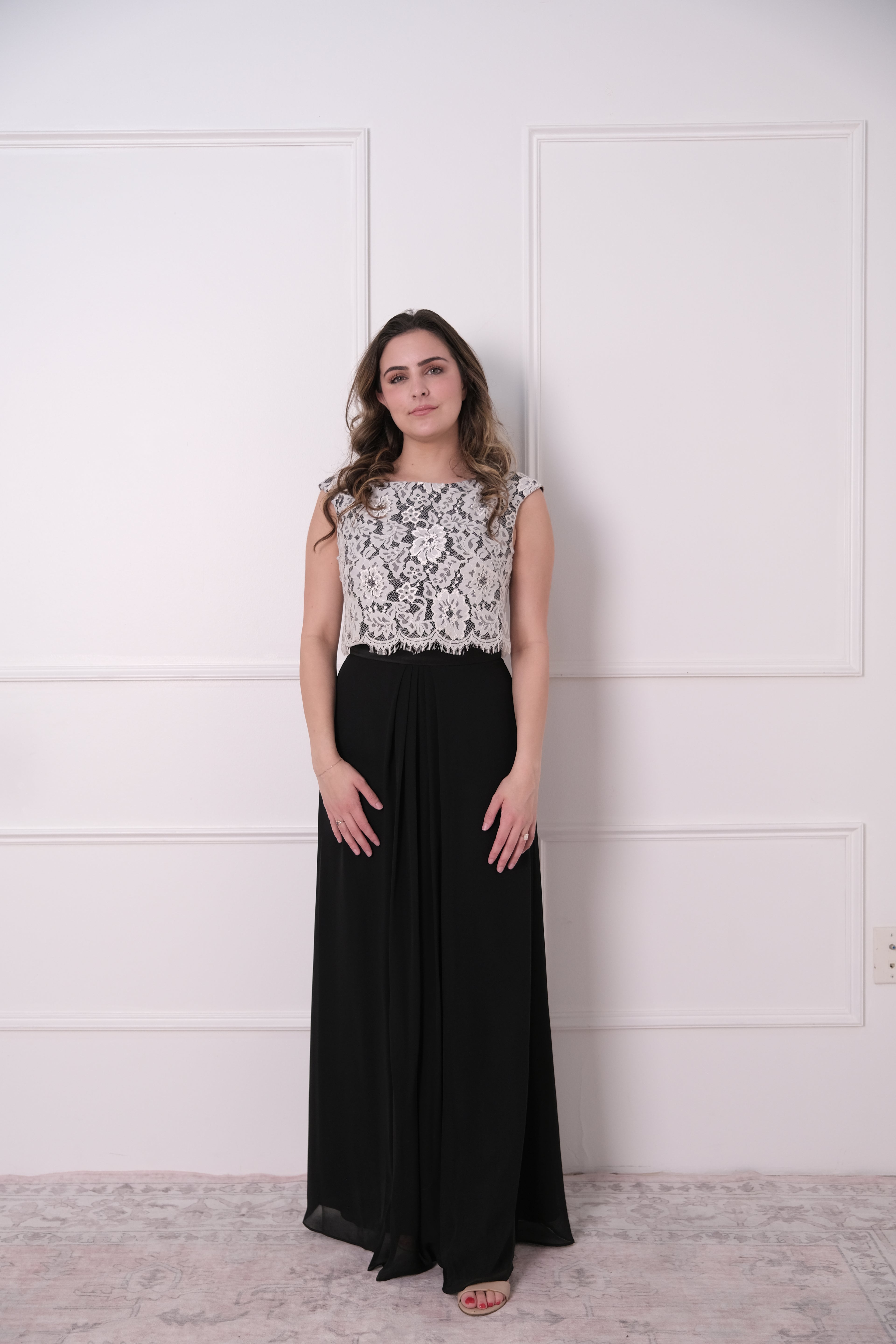The Lace & Noir Column Gown