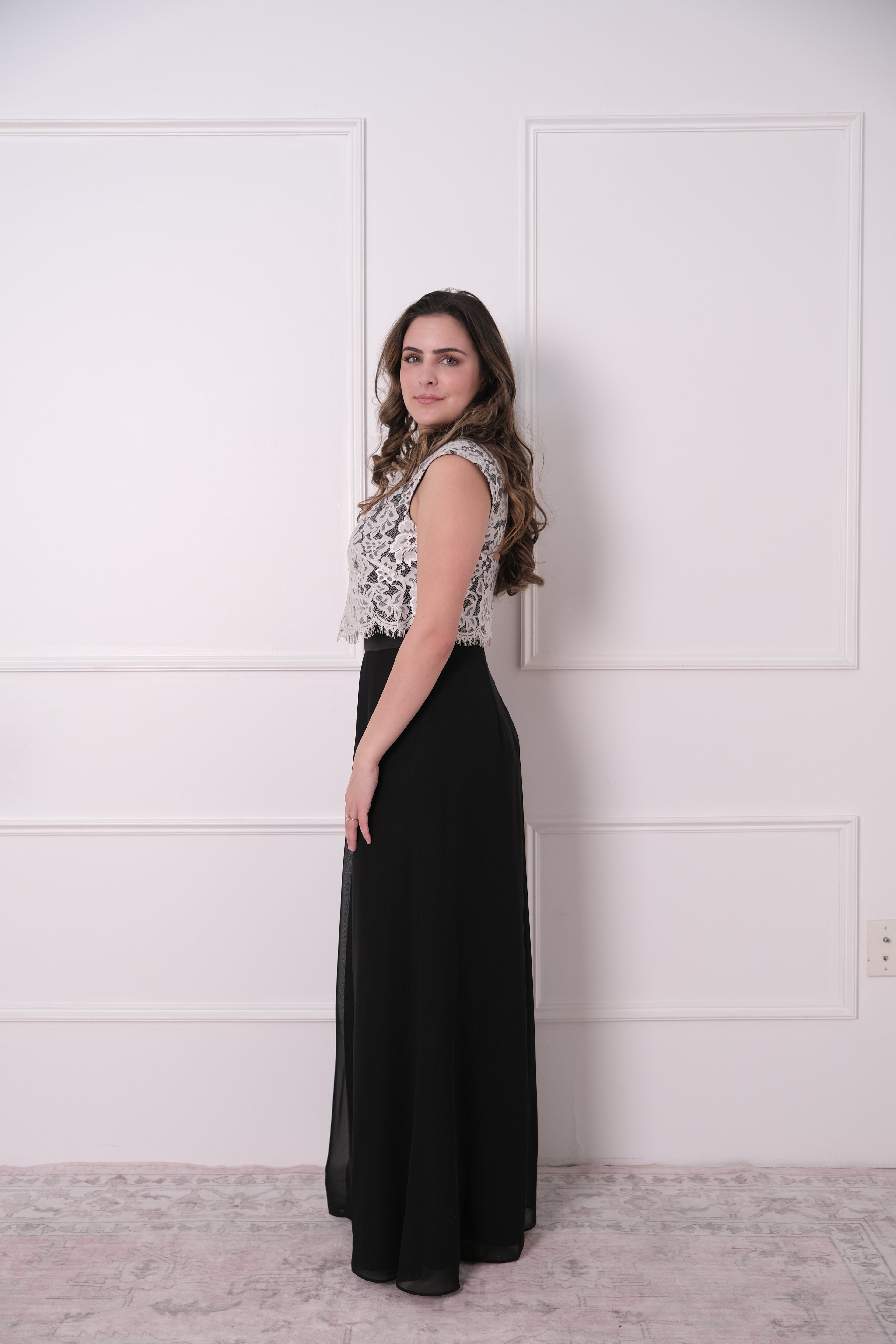 The Lace & Noir Column Gown