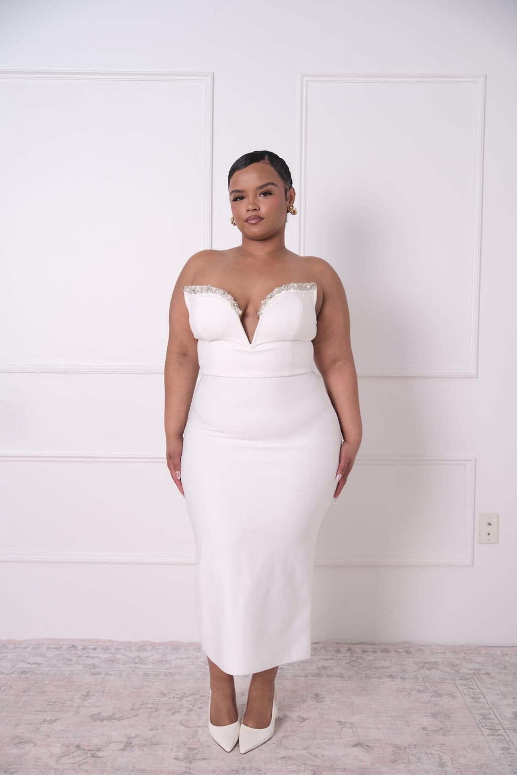 Rhinestone Bandage Midi