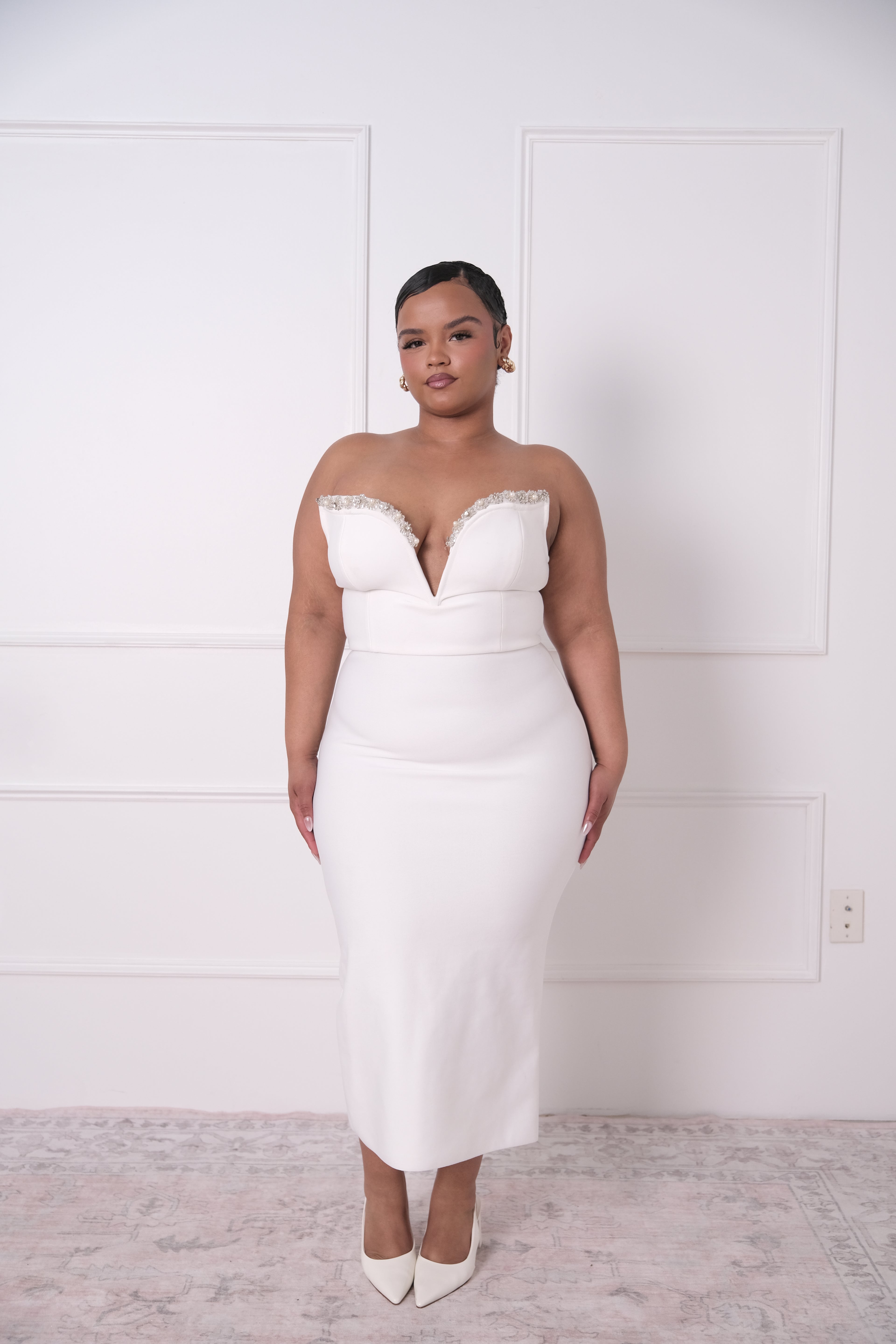 Rhinestone Bandage Midi