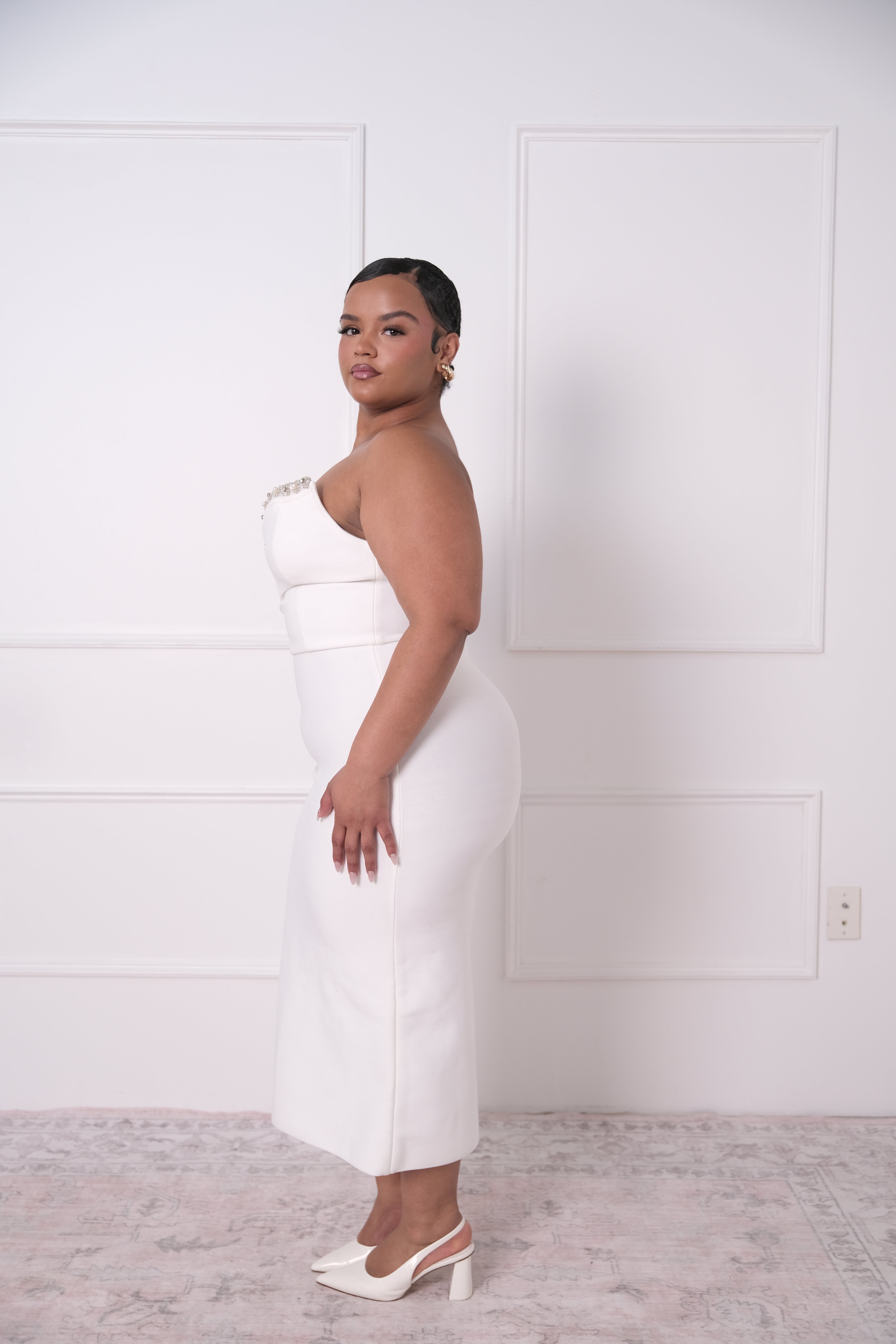 Rhinestone Bandage Midi