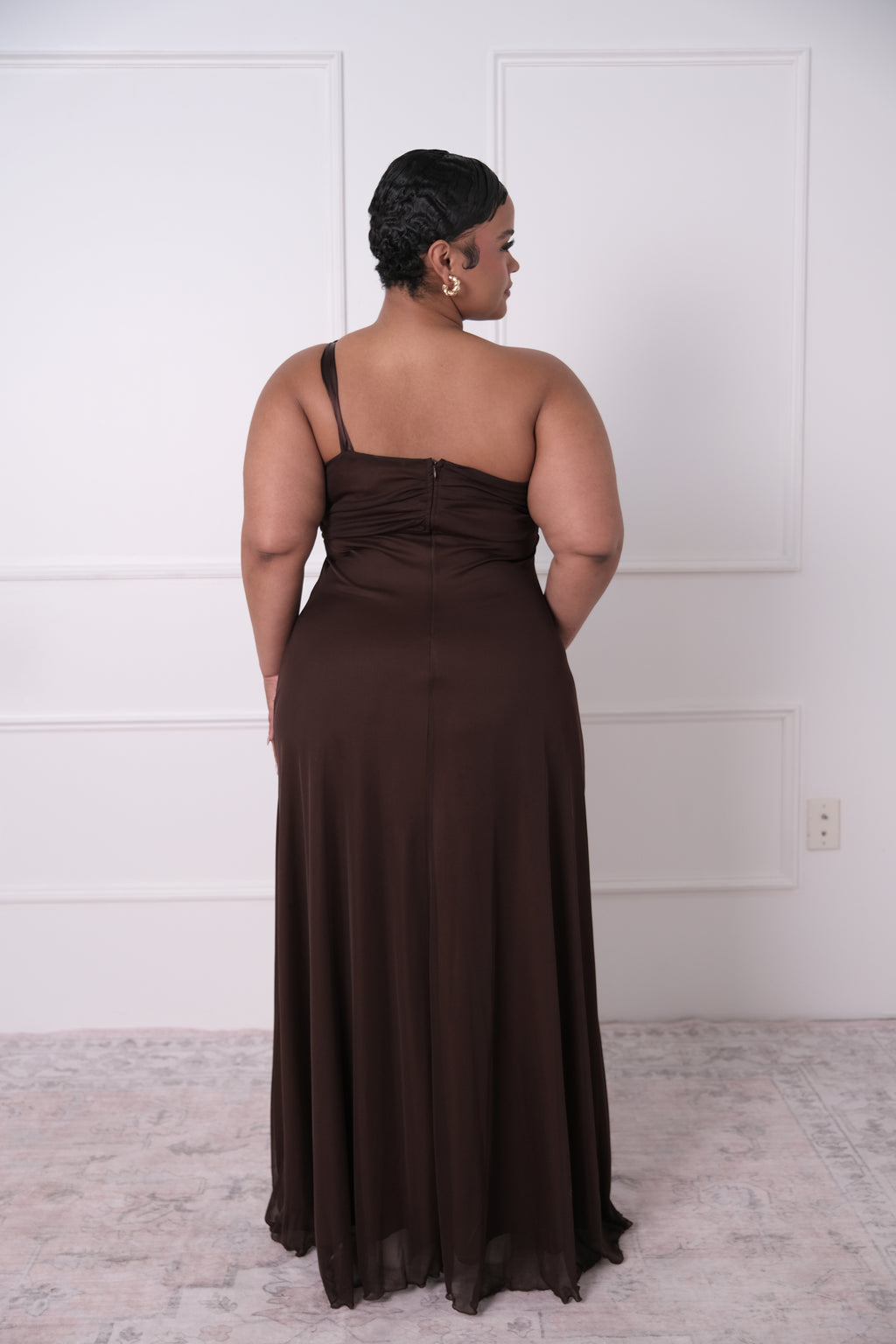 The Chocolate One-Shoulder Gown