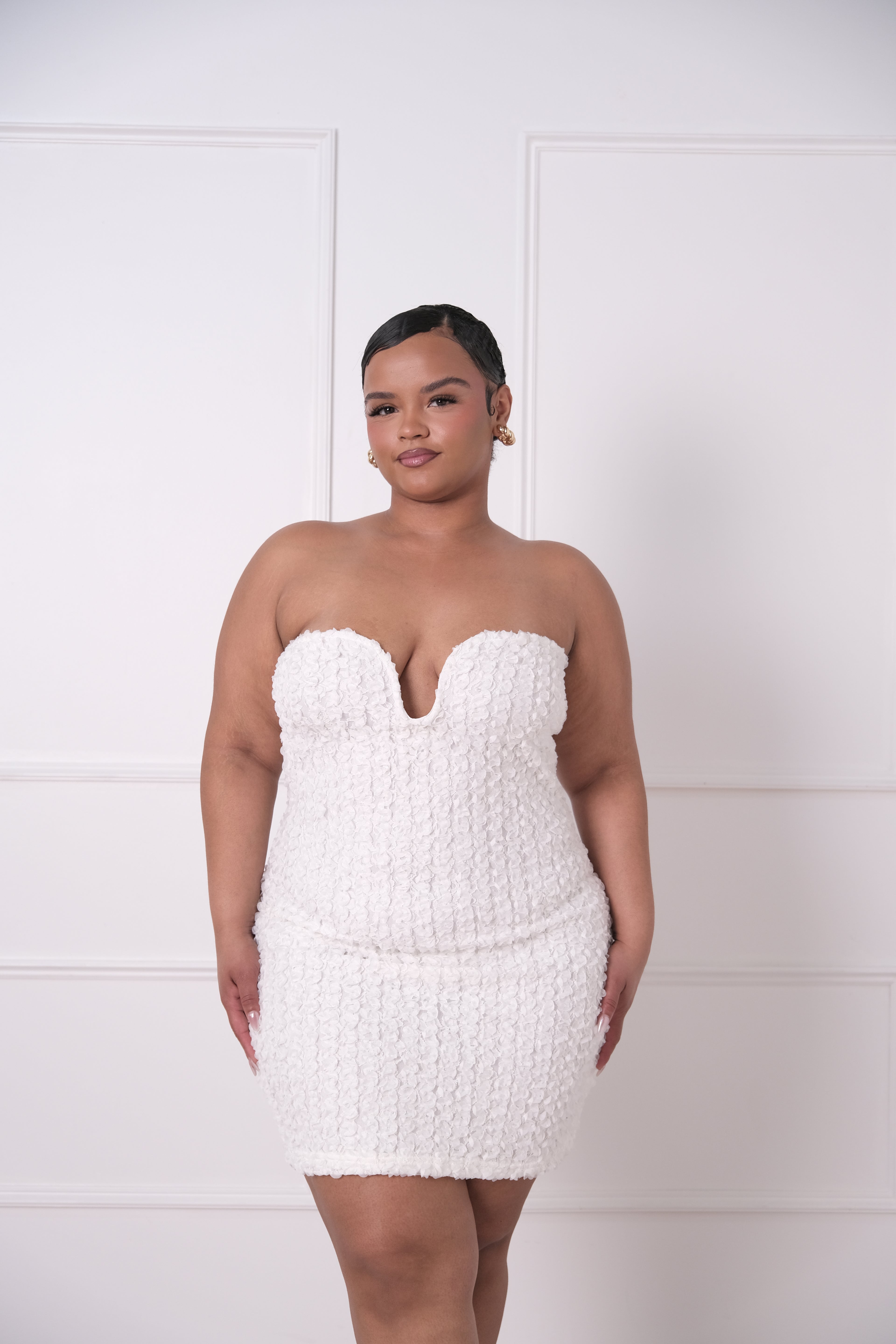 The Textured Strapless Mini